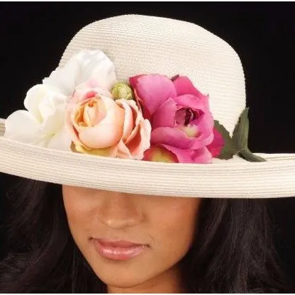 SE7005- Summer women straw hat With Assorted Flowers