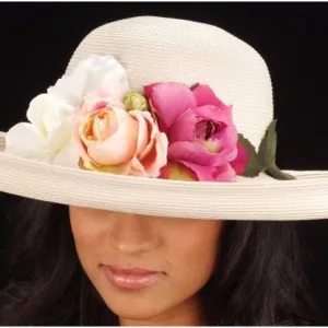 SE7005- Summer women straw hat With Assorted Flowers