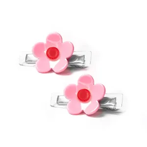 SPR- Sweet Flower Pink Hair Clips