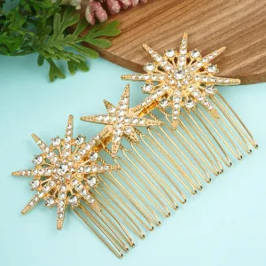 Star Rhinestones Hair Comb