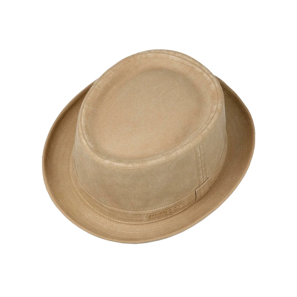 Stetson - Organic Cotton Pork Pie Cloth Hat - Fedora - Brown