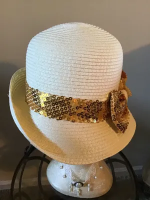 Straw Hat W/Ribbon Band/CR