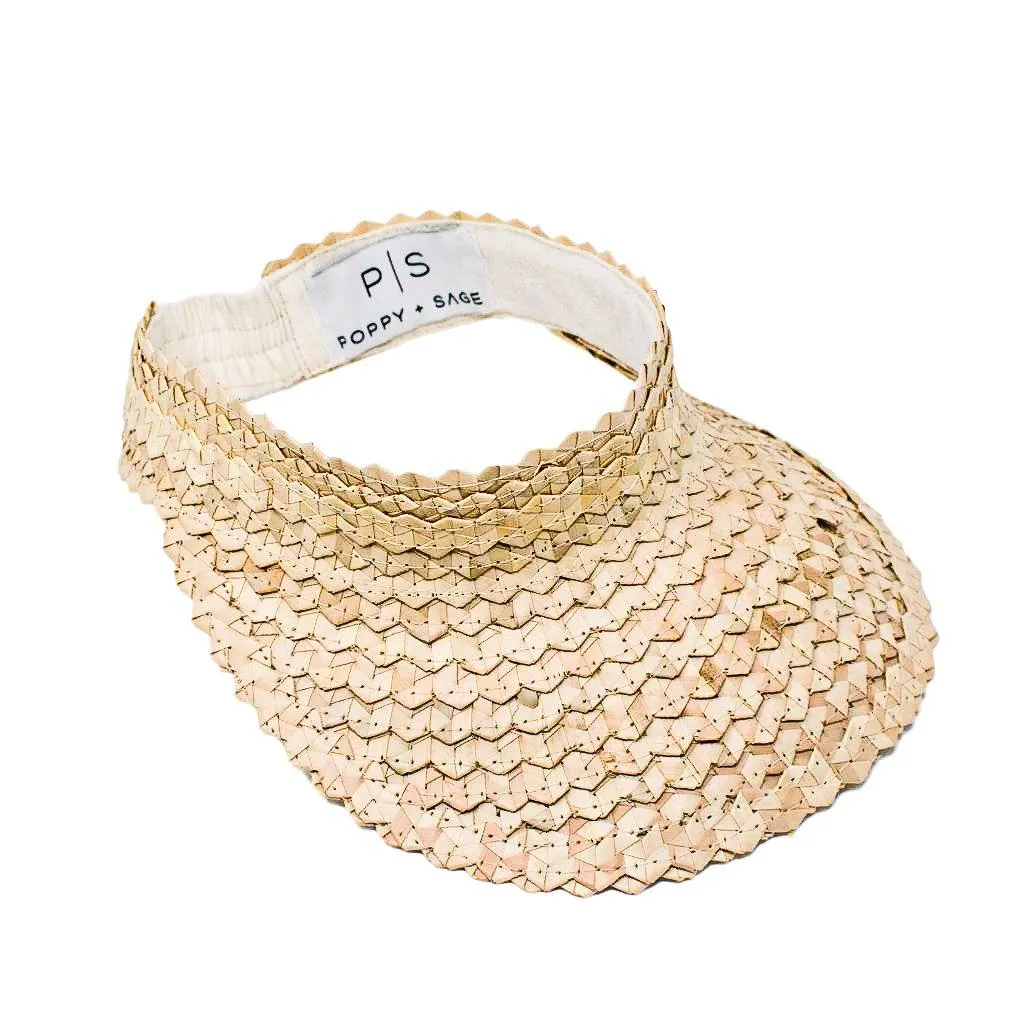 STRAW SUN VISOR - NATURAL by POPPY   SAGE