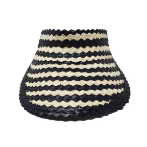 STRAW SUN VISOR - TWO TONE - BLACK/NATURAL by POPPY   SAGE
