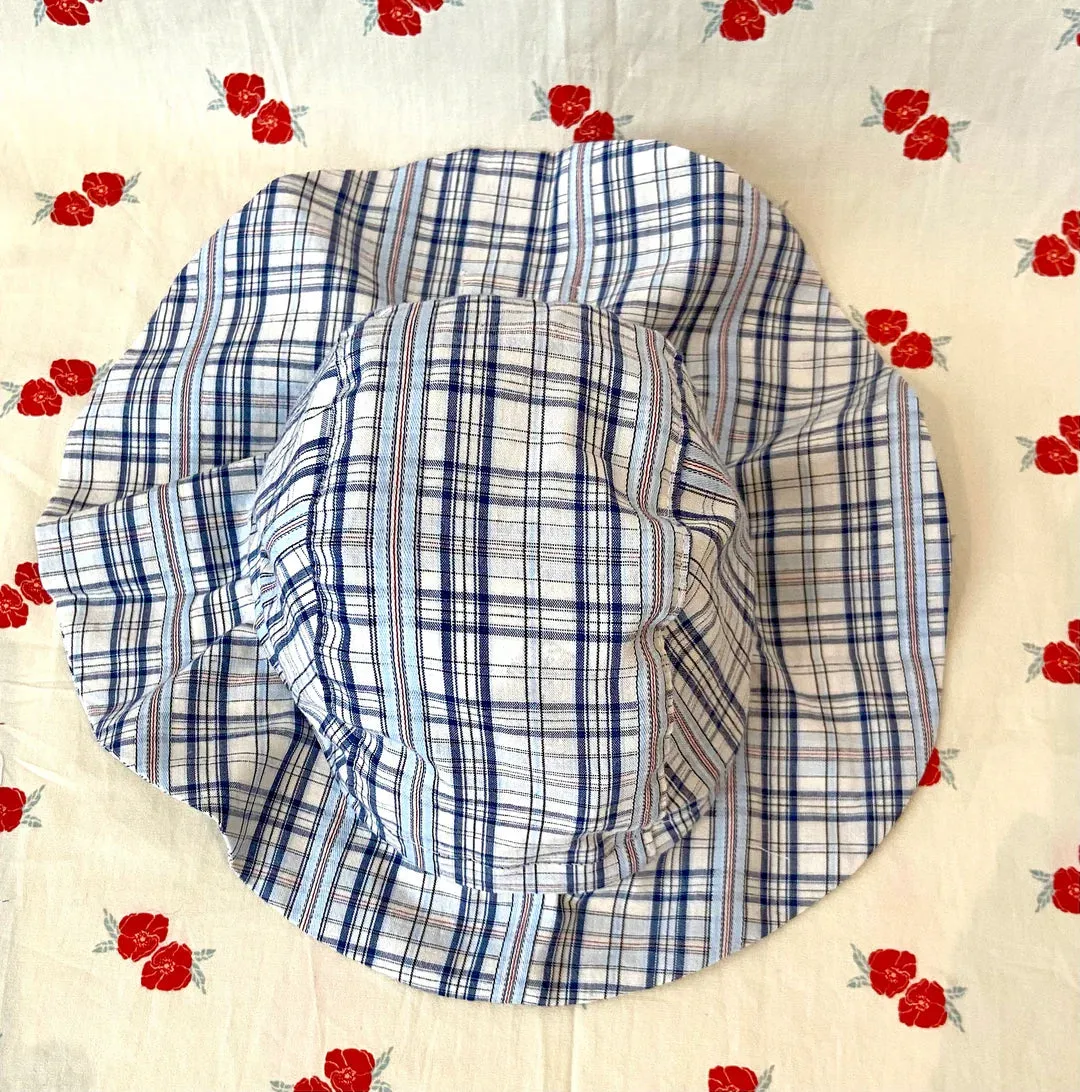 Sun Hat- Blue Check