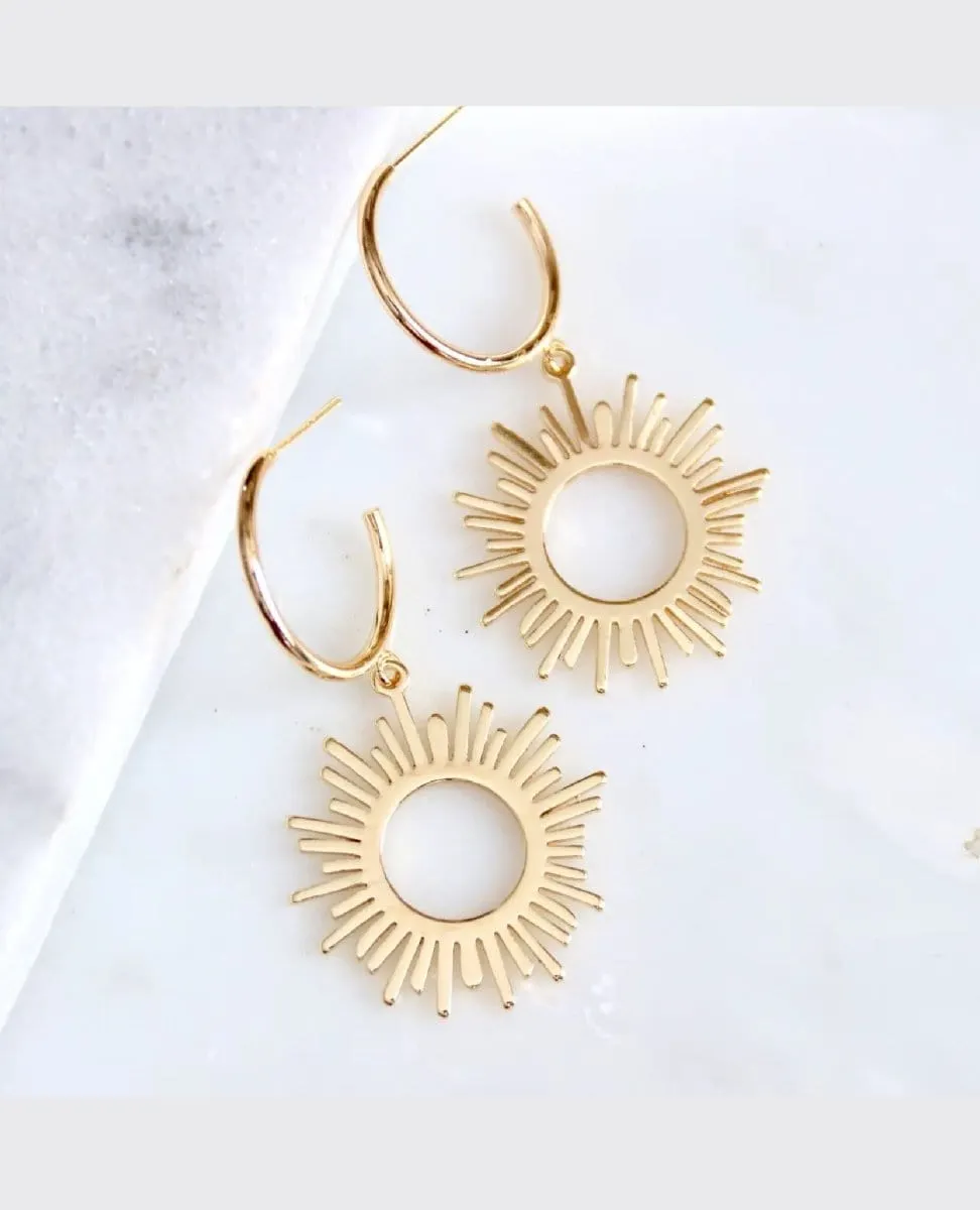 Sun Hoop Earrings