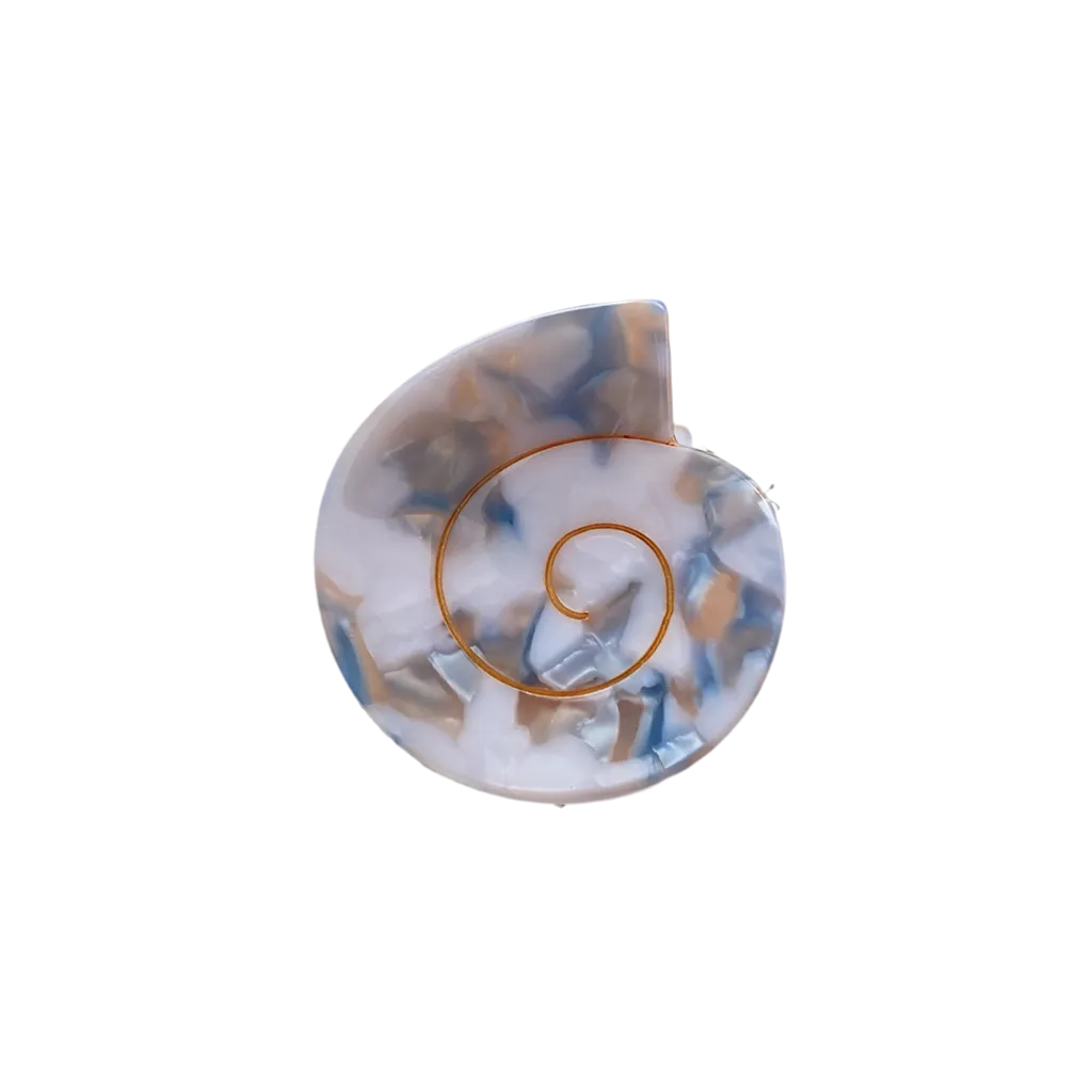Swirly seashell hair claw in tortoise blue fleck