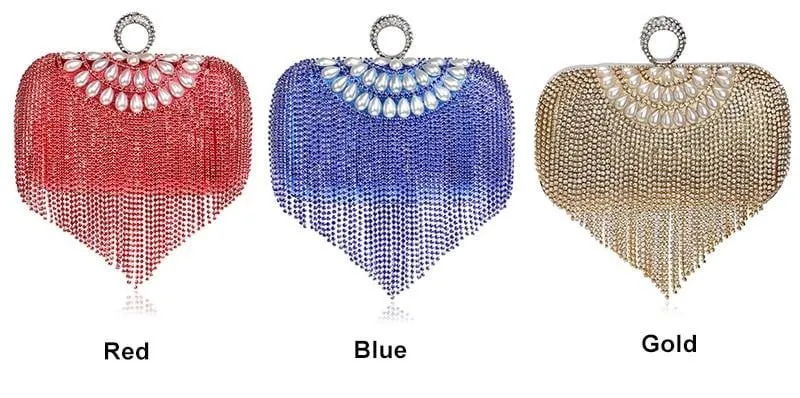 Tassel Evening Clutches Rings Diamonds Pearl Handbags