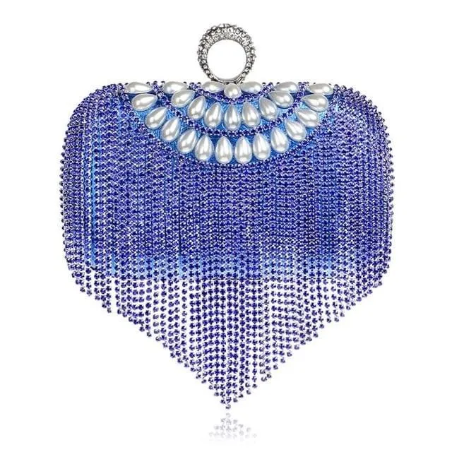 Tassel Evening Clutches Rings Diamonds Pearl Handbags