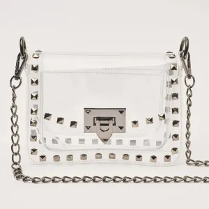 The Jackie Clear Bag in Gunmetal