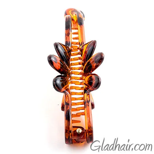 Tortoise Flower Design Plastic Banana Clip