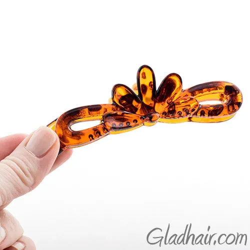 Tortoise Flower Design Plastic Banana Clip