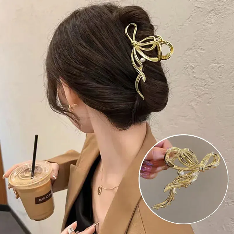 Vintage Metal Long Tassel Gripping Clip Hair Claw For Women