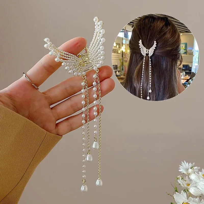 Vintage Metal Long Tassel Gripping Clip Hair Claw For Women