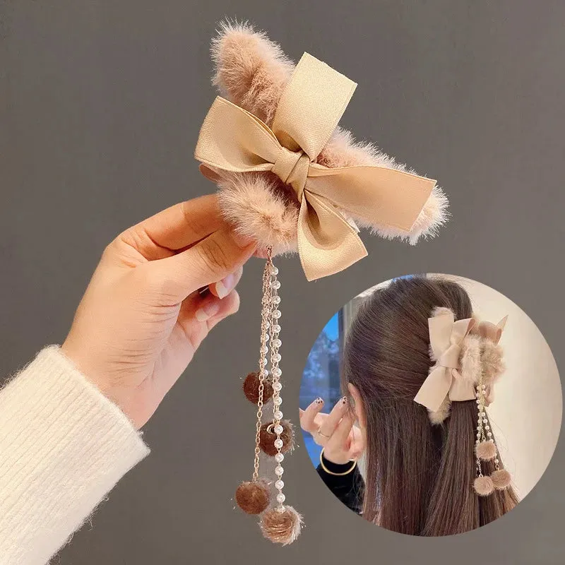 Vintage Metal Long Tassel Gripping Clip Hair Claw For Women