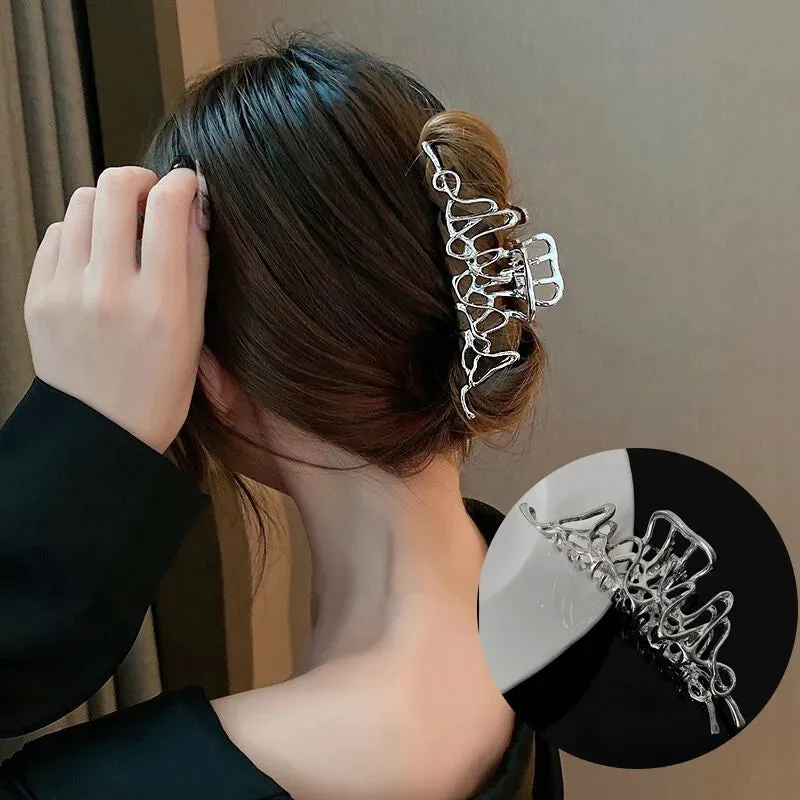 Vintage Metal Long Tassel Gripping Clip Hair Claw For Women