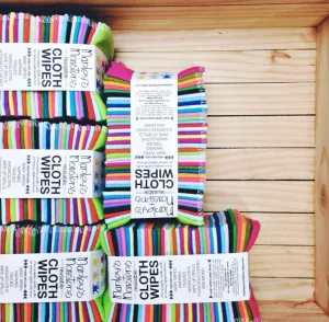 Washable Rainbow Cloth wipes