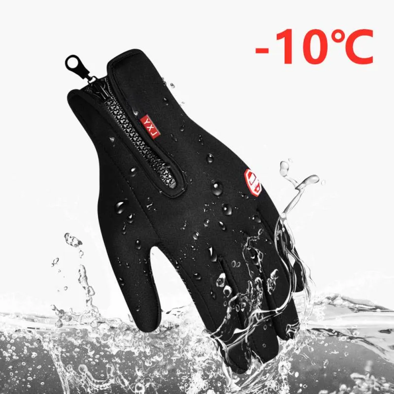 Waterproof Ski Gloves Touch Screen Cycling Bike Gloves Riding Windproof Outdoor Motorcycle Winter Warm Men Women Bicycle Gloves