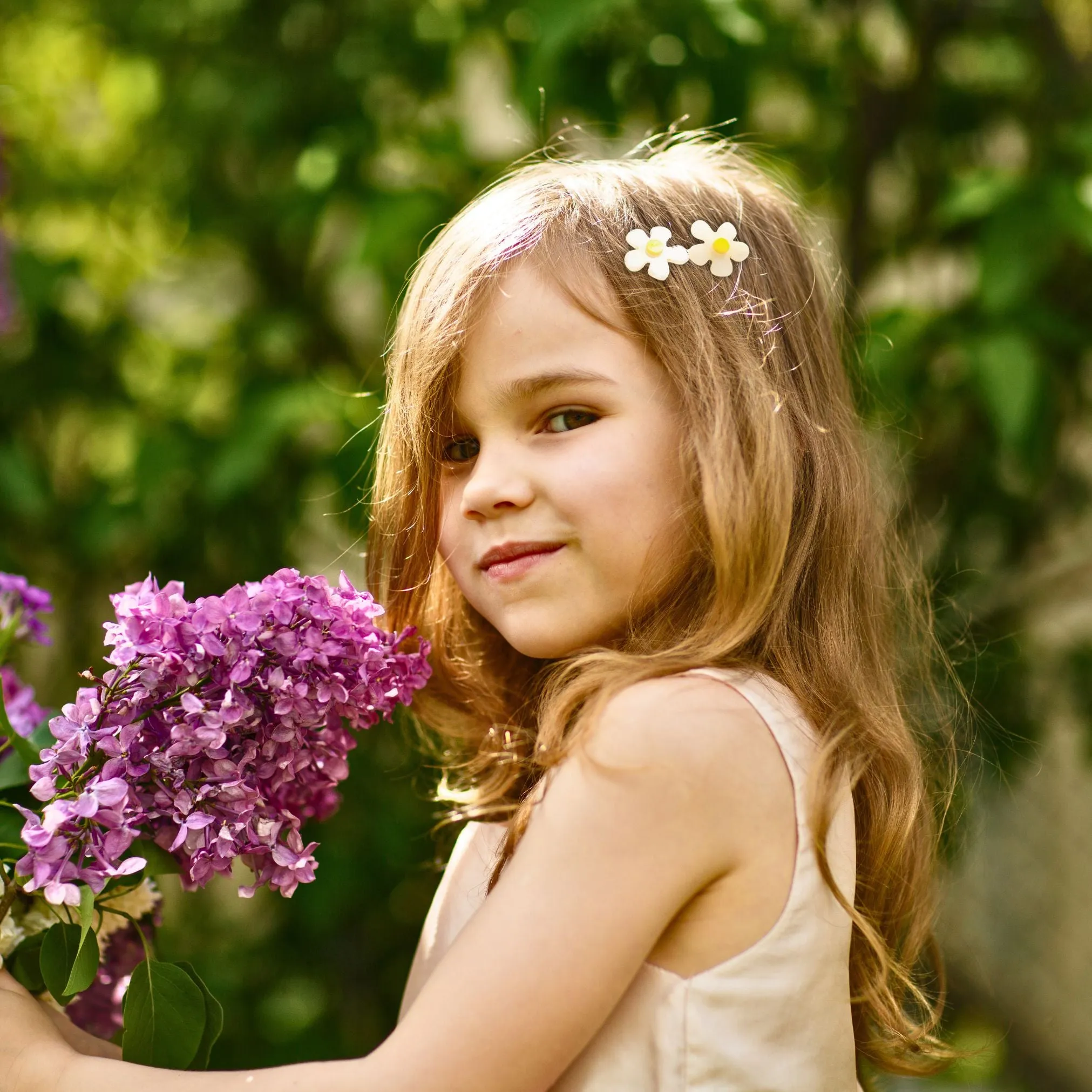 White Flower Hair Clips