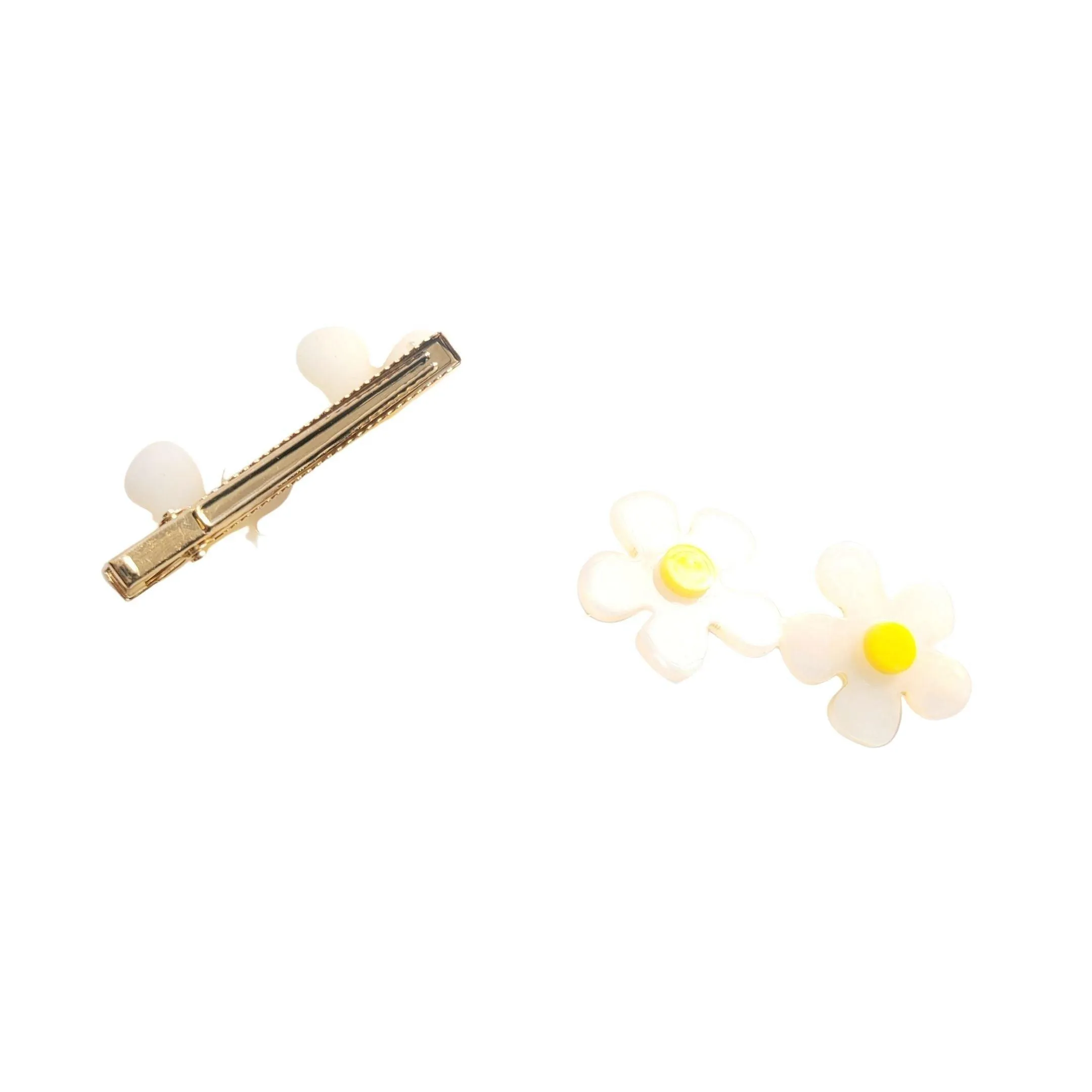 White Flower Hair Clips