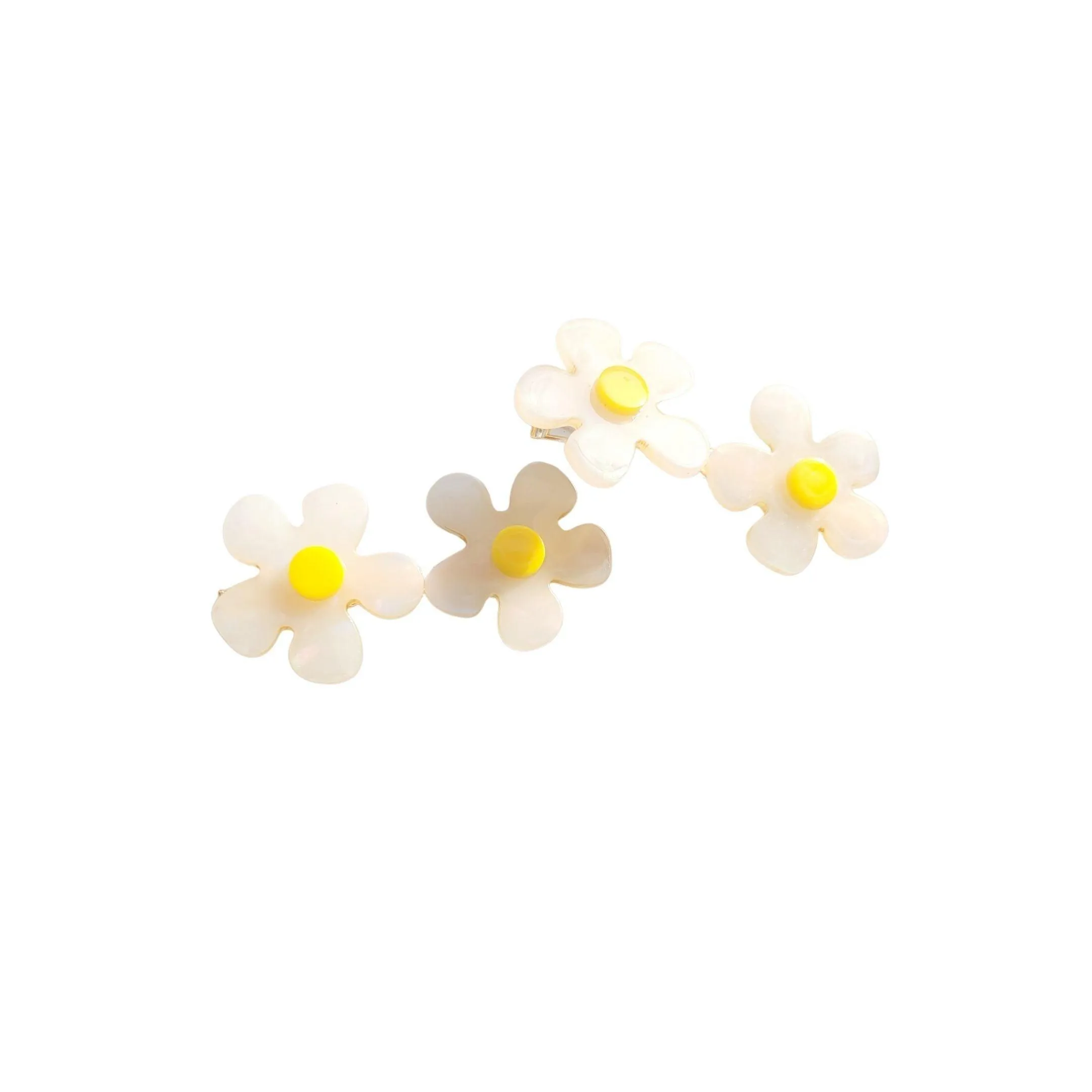 White Flower Hair Clips