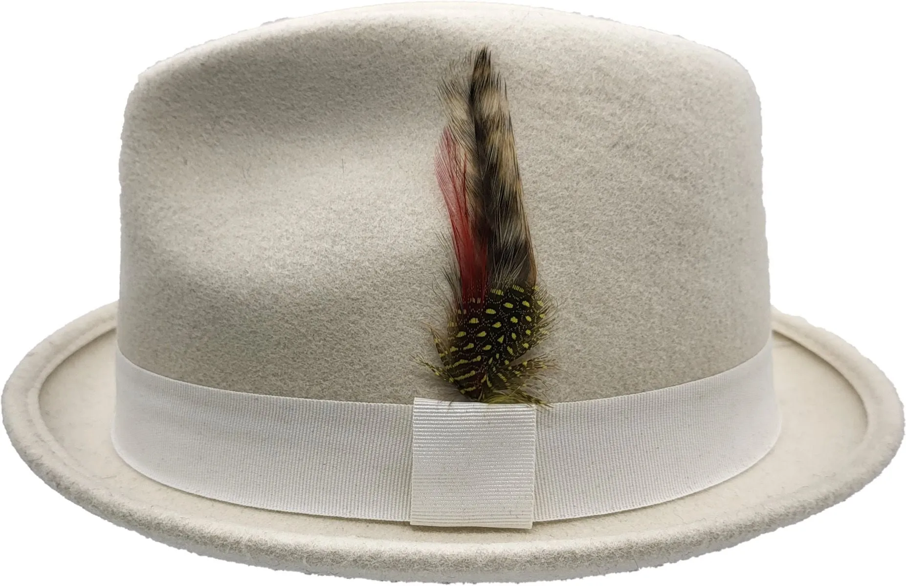 White Wool Felt Trilby Hat