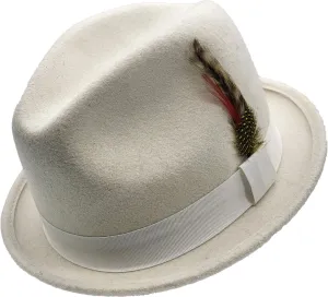 White Wool Felt Trilby Hat