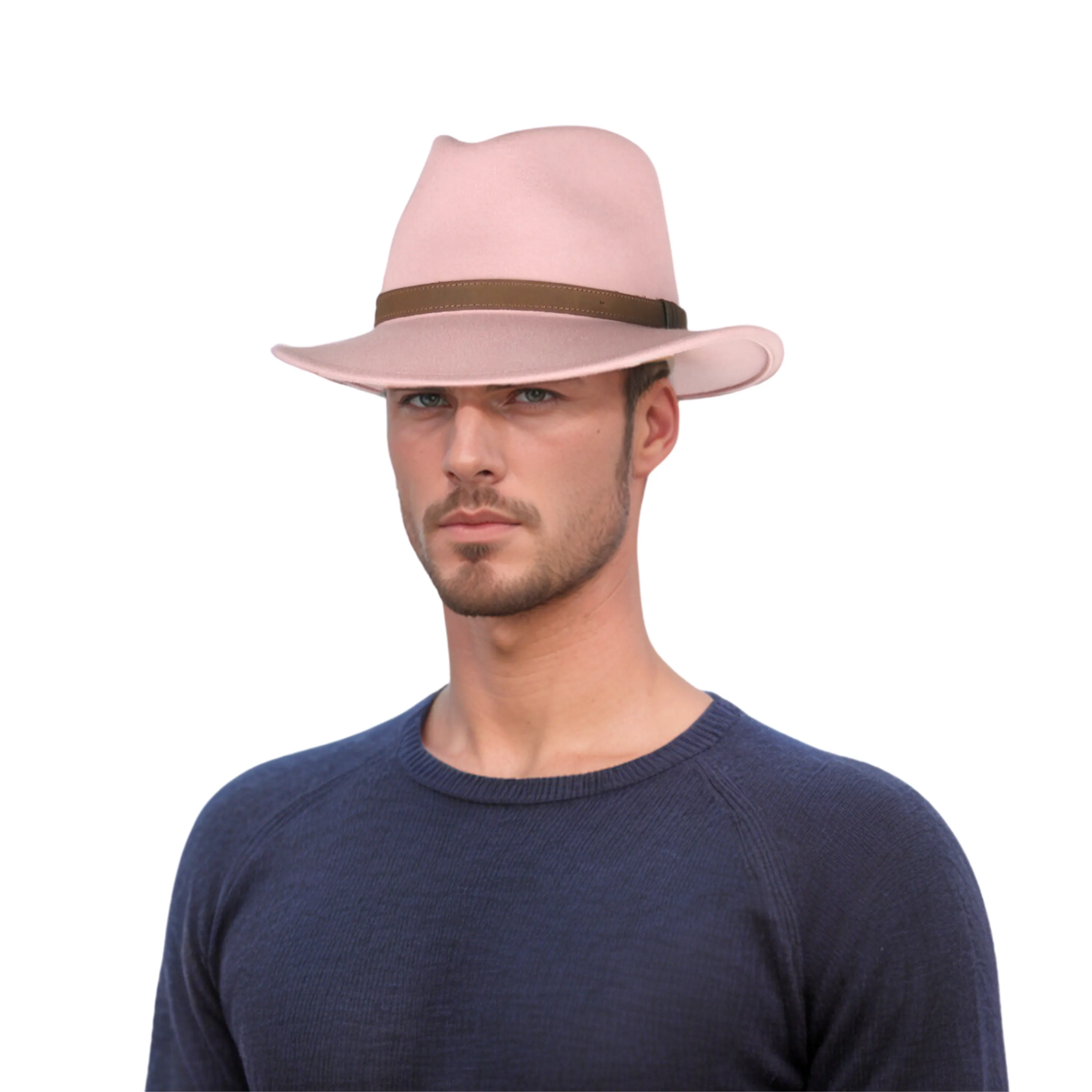 Wide Brim Classic Trilby Fedora Hat for Men & Women