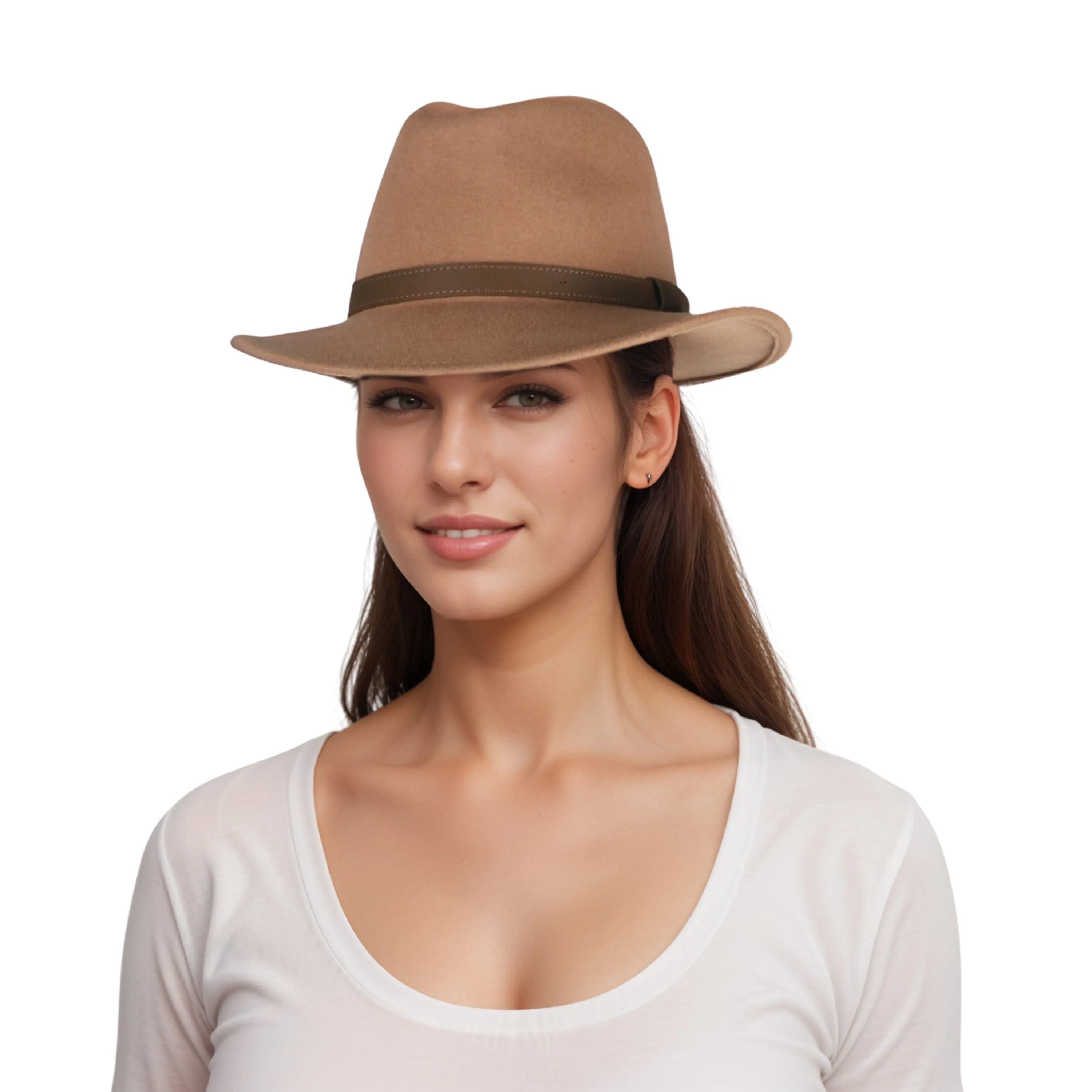 Wide Brim Classic Trilby Fedora Hat for Men & Women