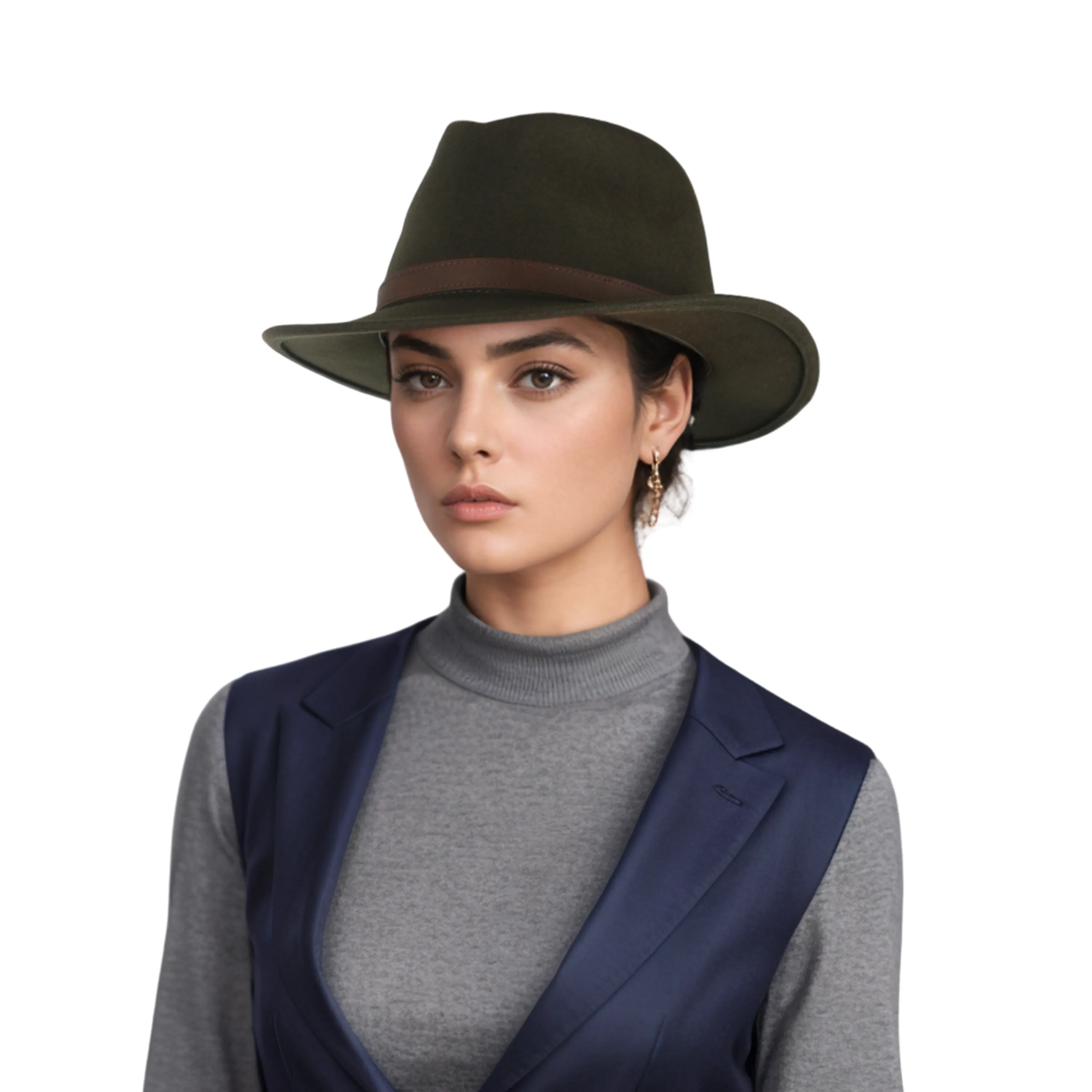Wide Brim Classic Trilby Fedora Hat for Men & Women