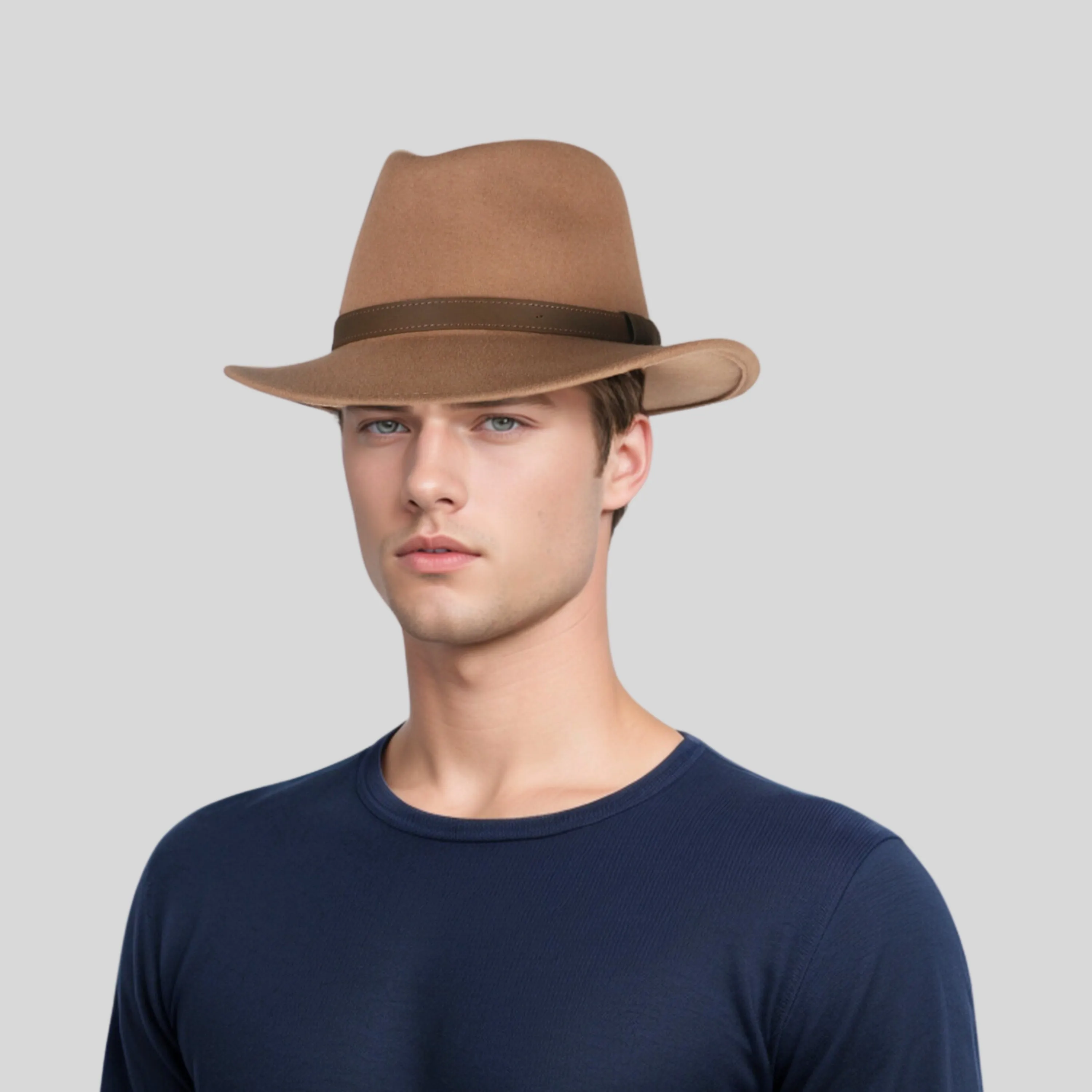 Wide Brim Classic Trilby Fedora Hat for Men & Women