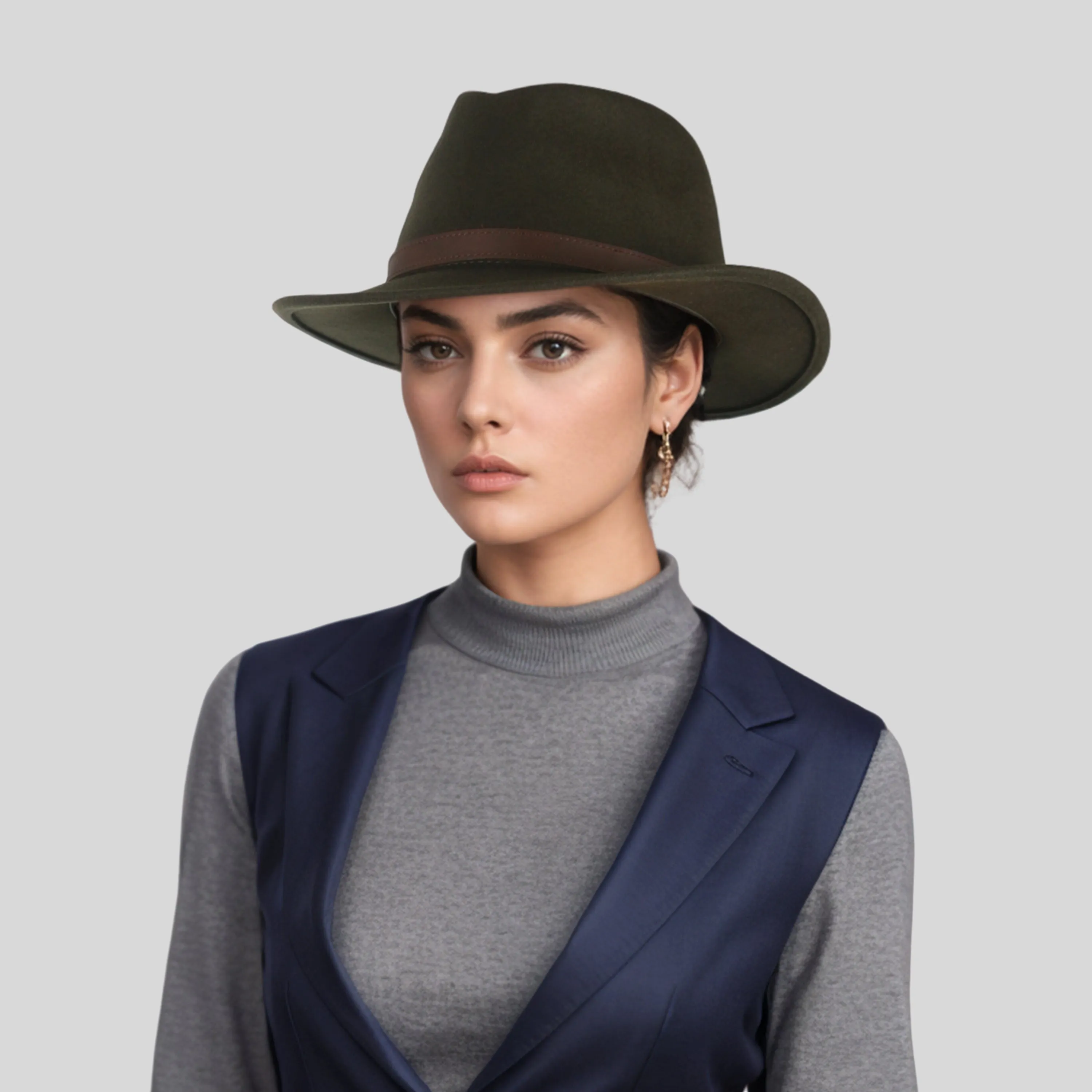Wide Brim Classic Trilby Fedora Hat for Men & Women