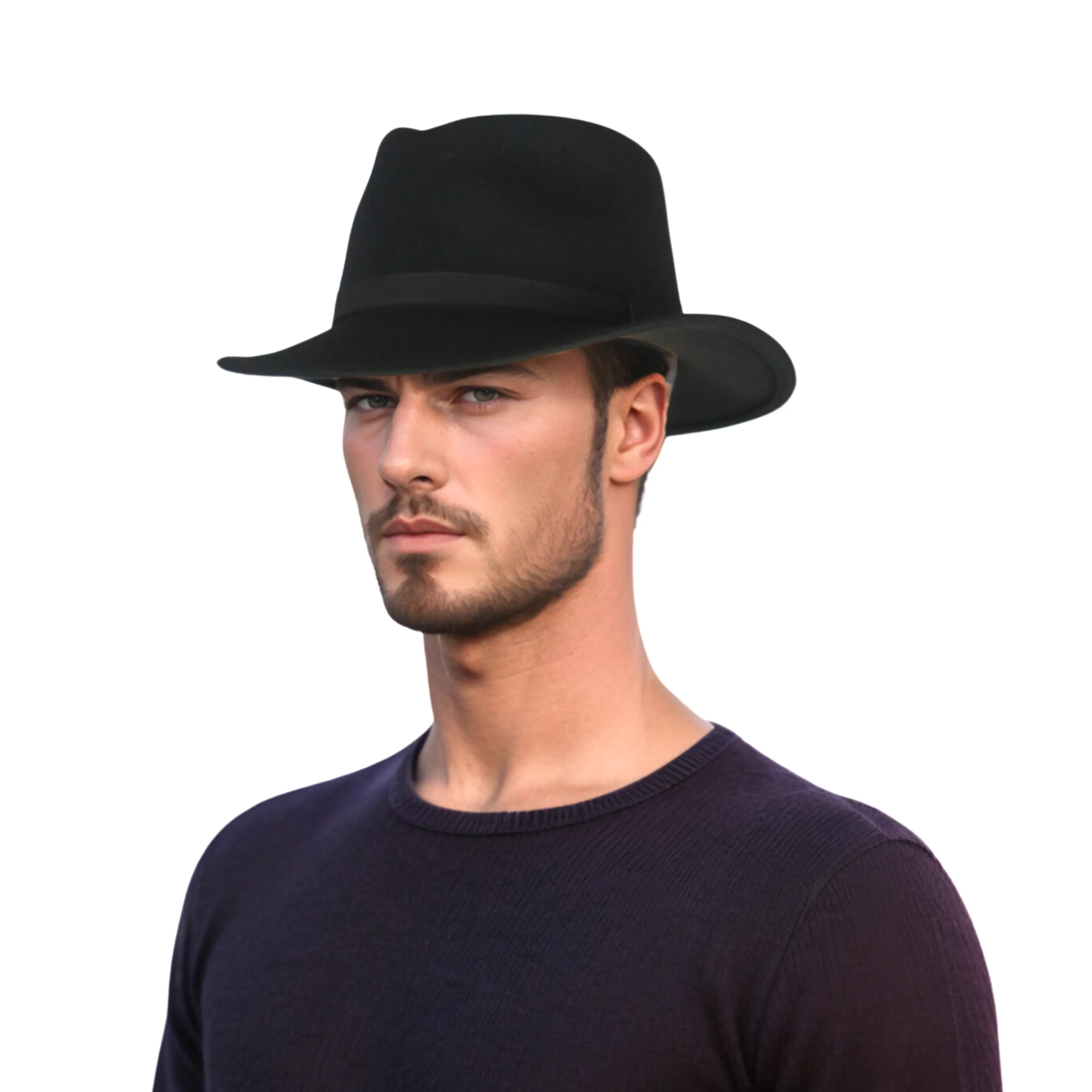 Wide Brim Classic Trilby Fedora Hat for Men & Women