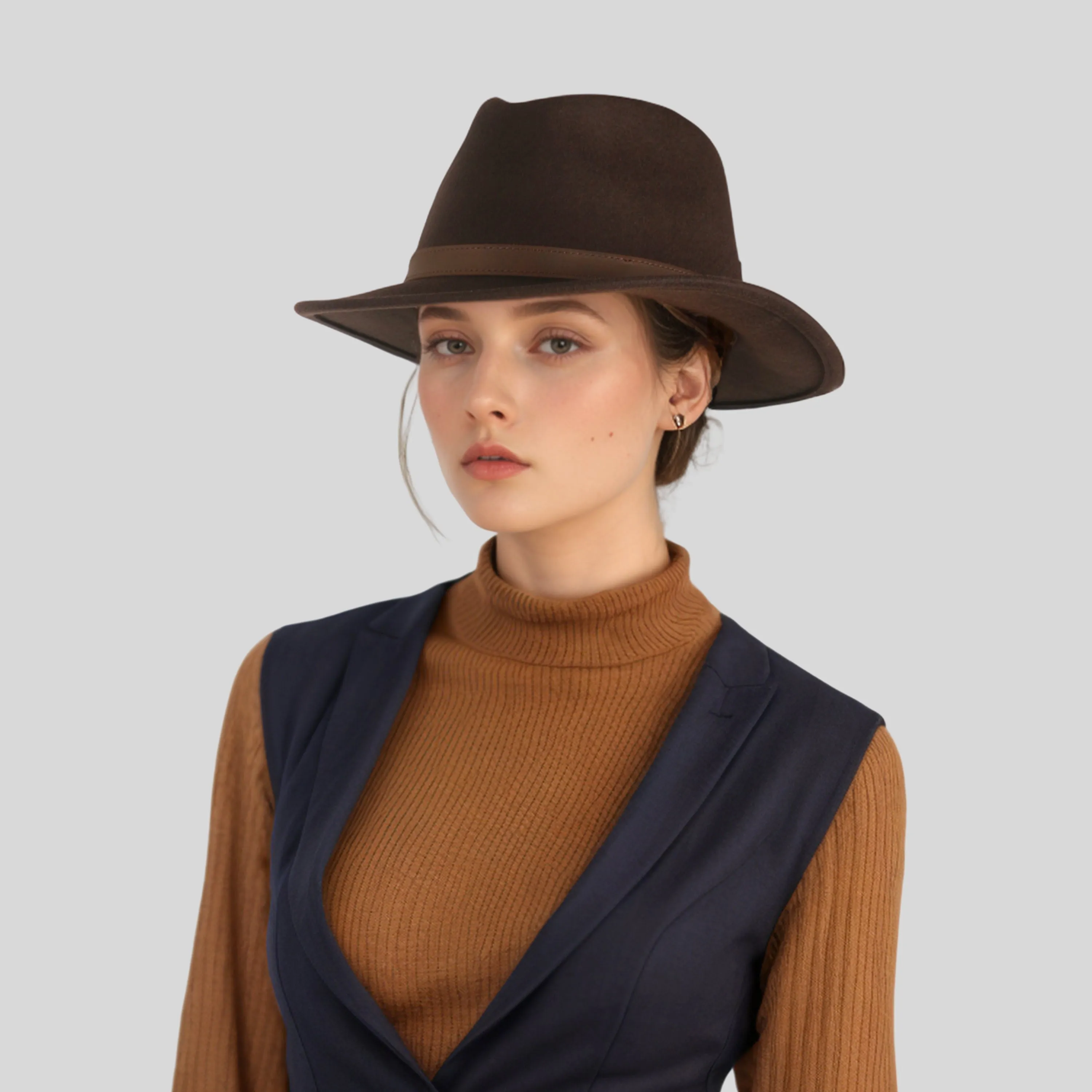 Wide Brim Classic Trilby Fedora Hat for Men & Women
