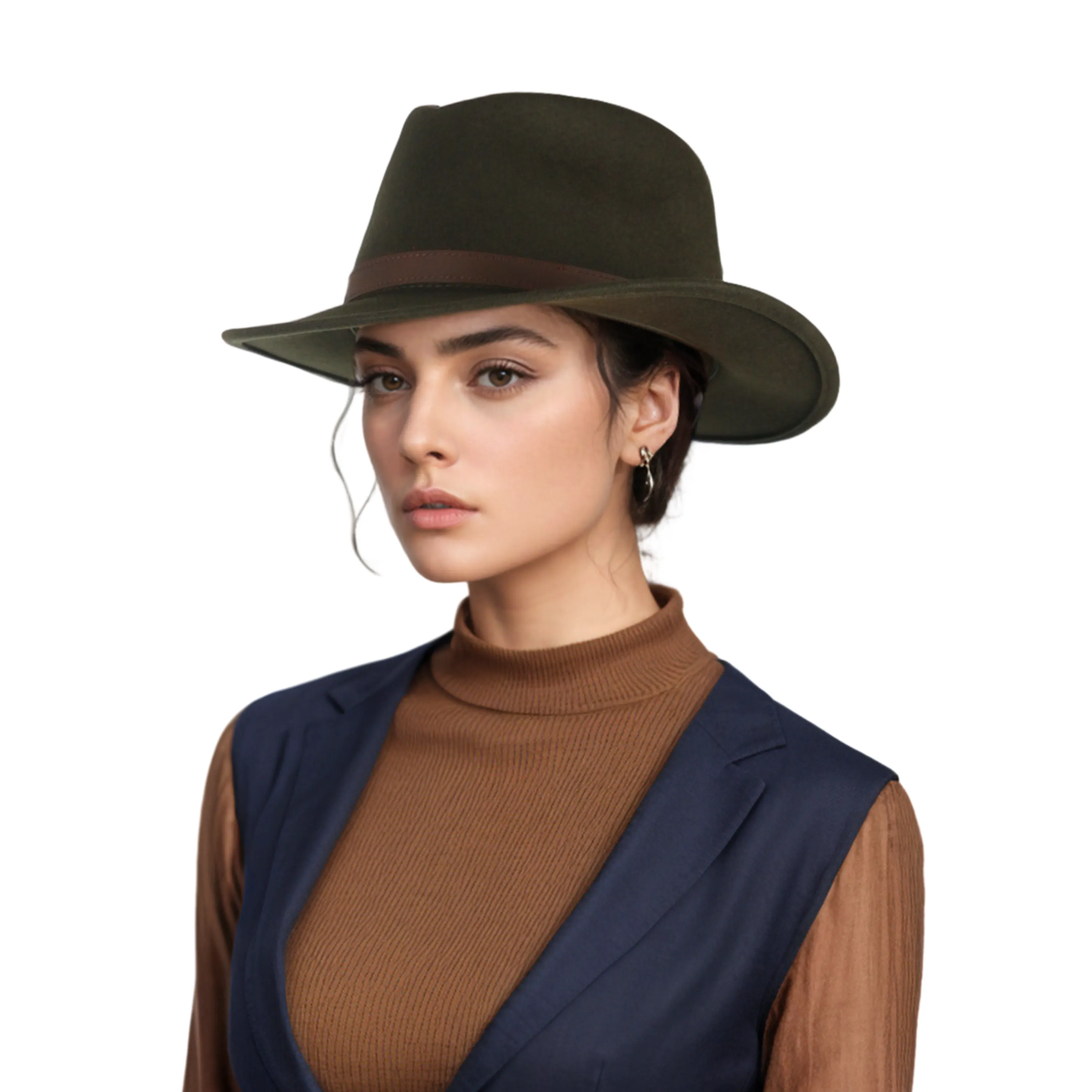 Wide Brim Classic Trilby Fedora Hat for Men & Women