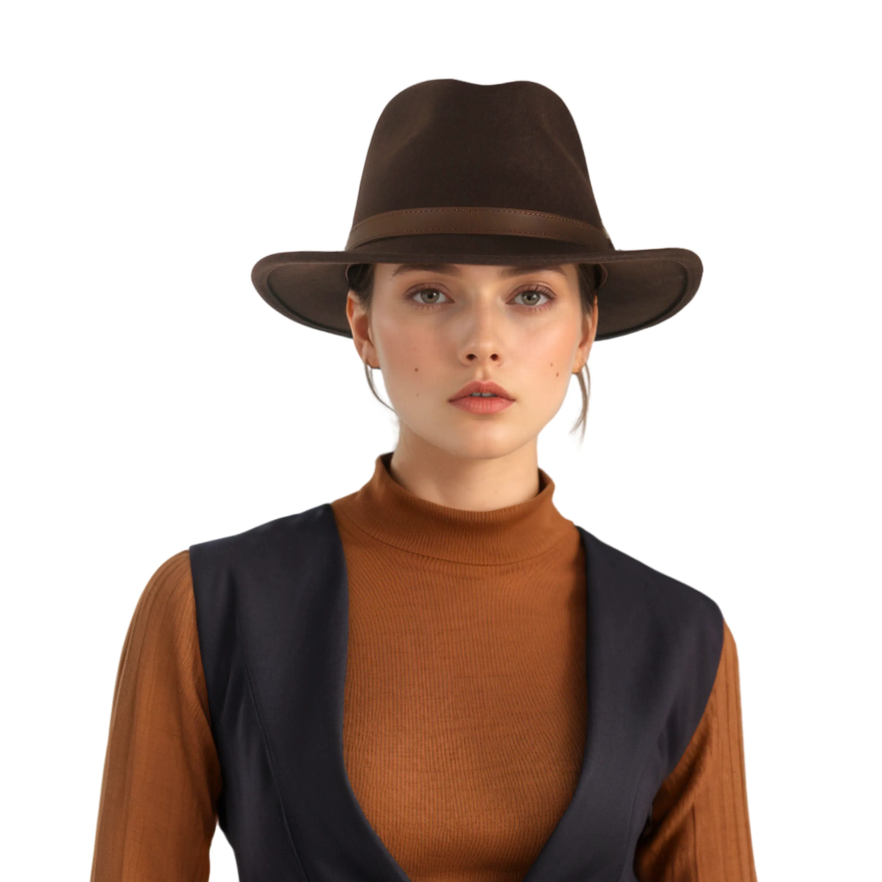 Wide Brim Classic Trilby Fedora Hat for Men & Women