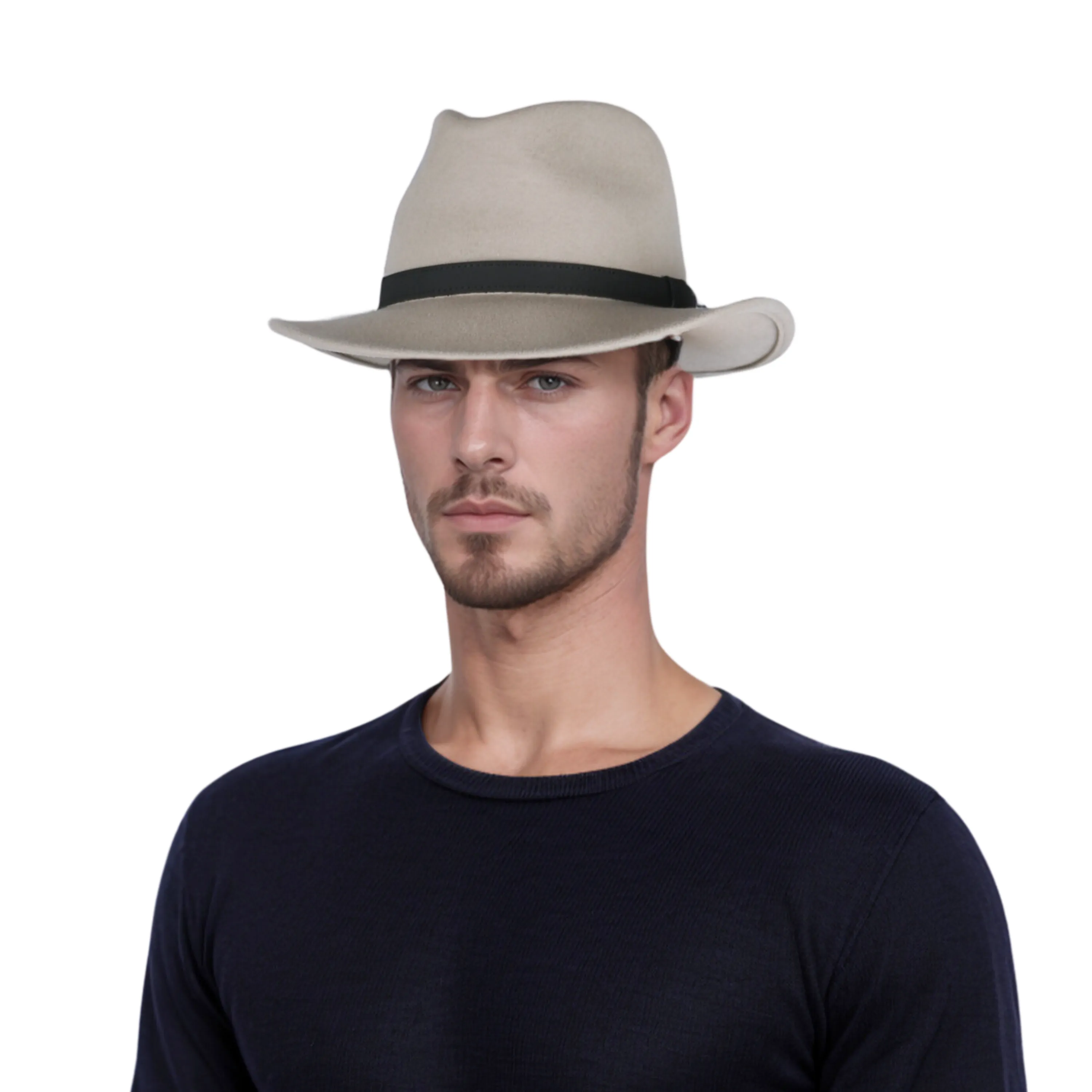 Wide Brim Classic Trilby Fedora Hat for Men & Women