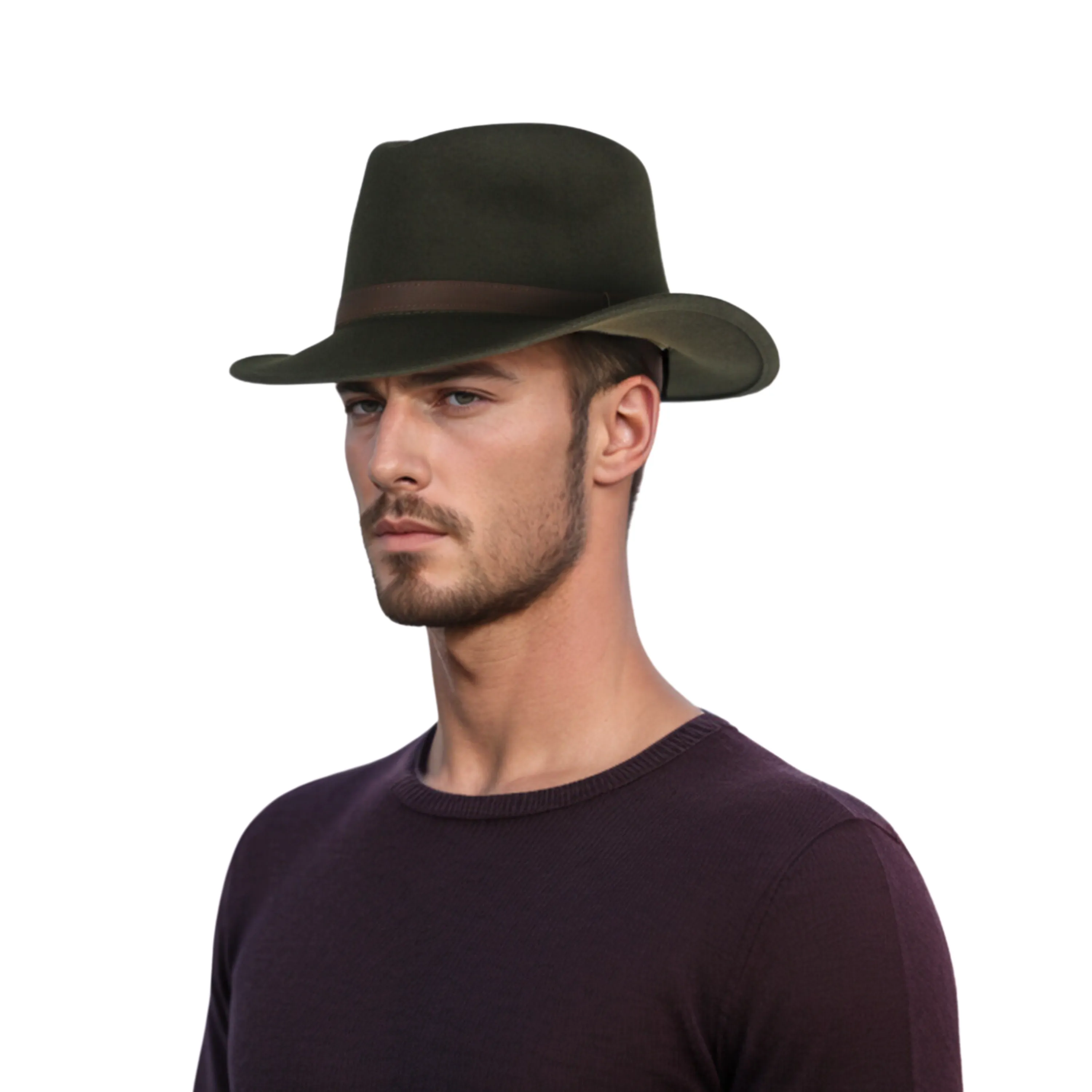 Wide Brim Classic Trilby Fedora Hat for Men & Women