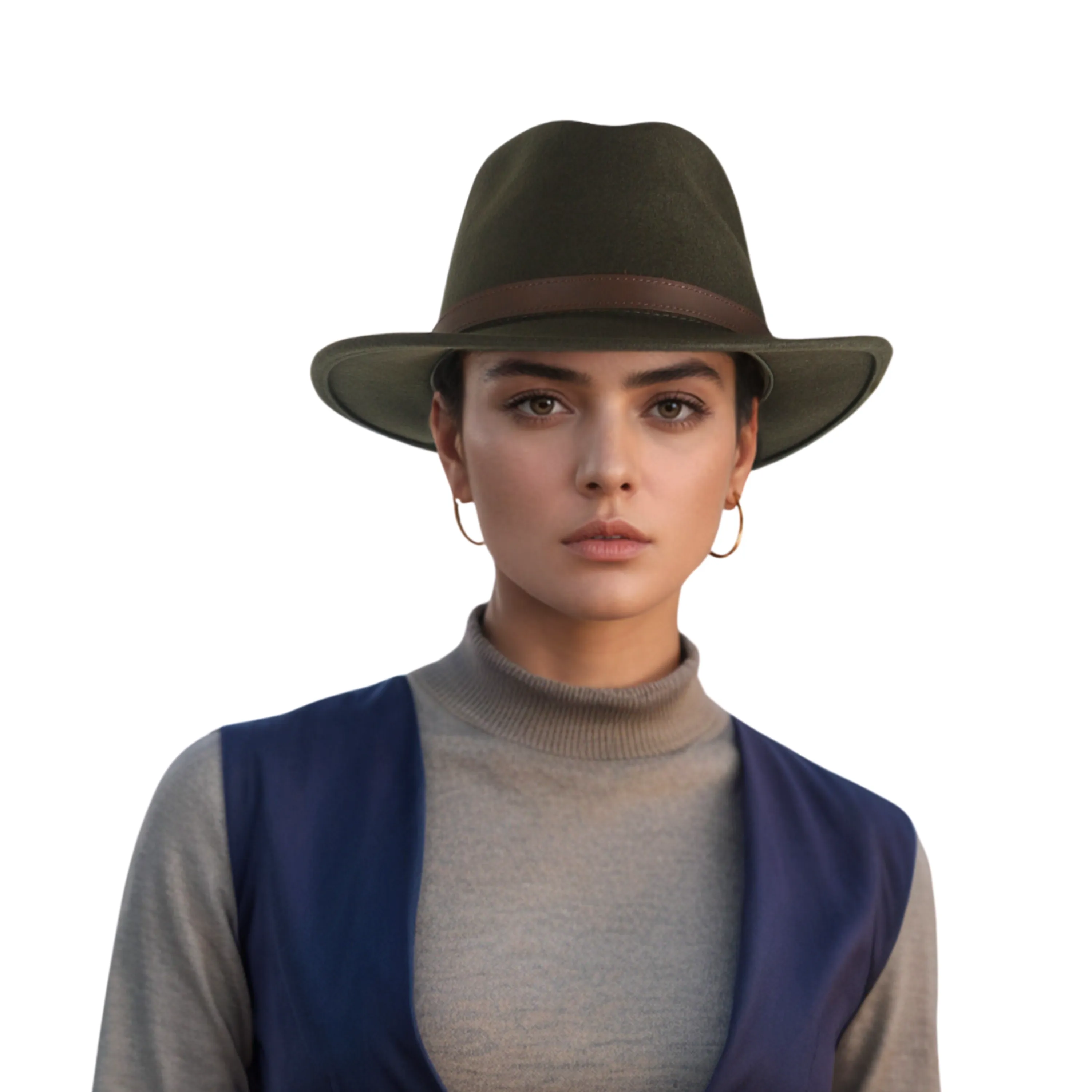 Wide Brim Classic Trilby Fedora Hat for Men & Women