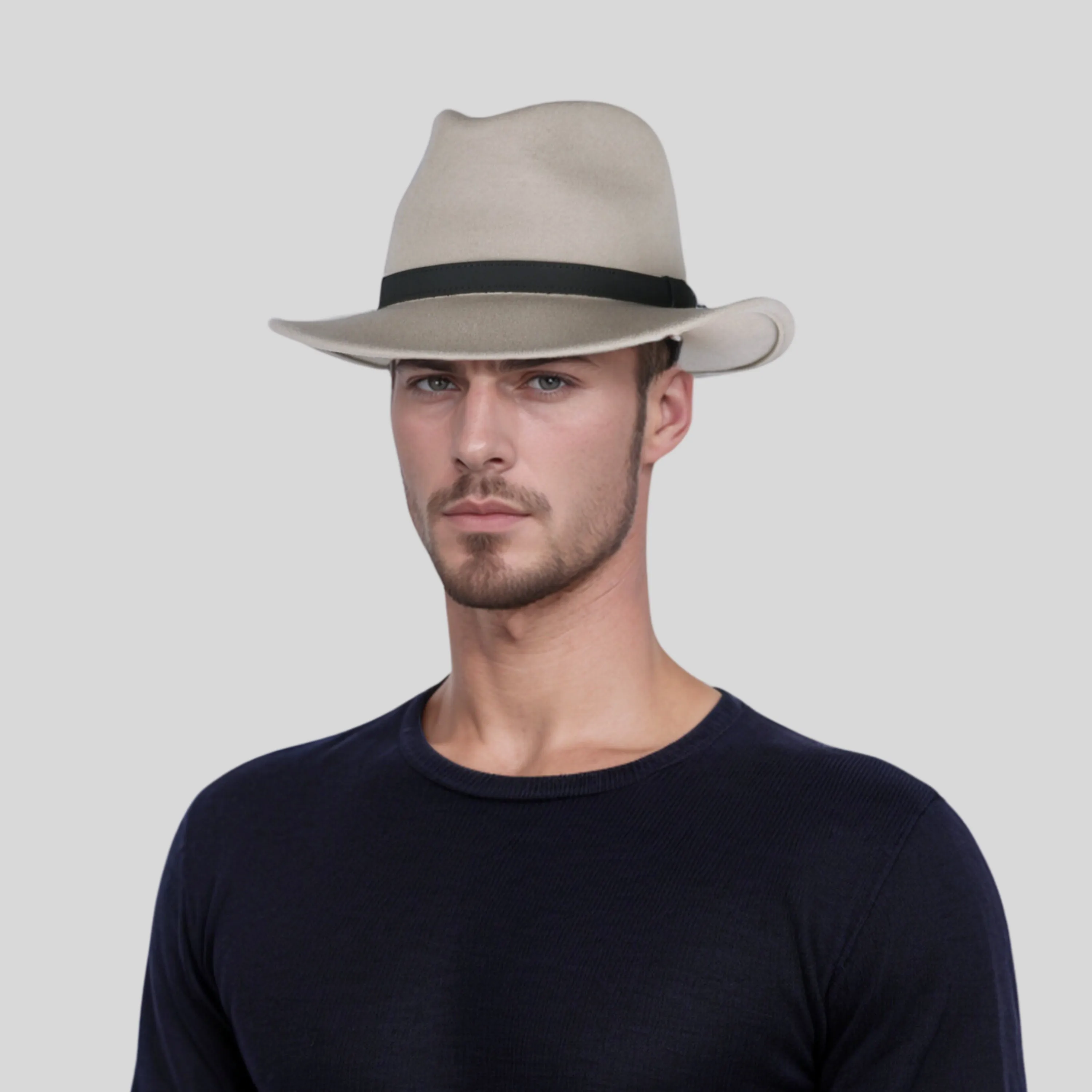 Wide Brim Classic Trilby Fedora Hat for Men & Women