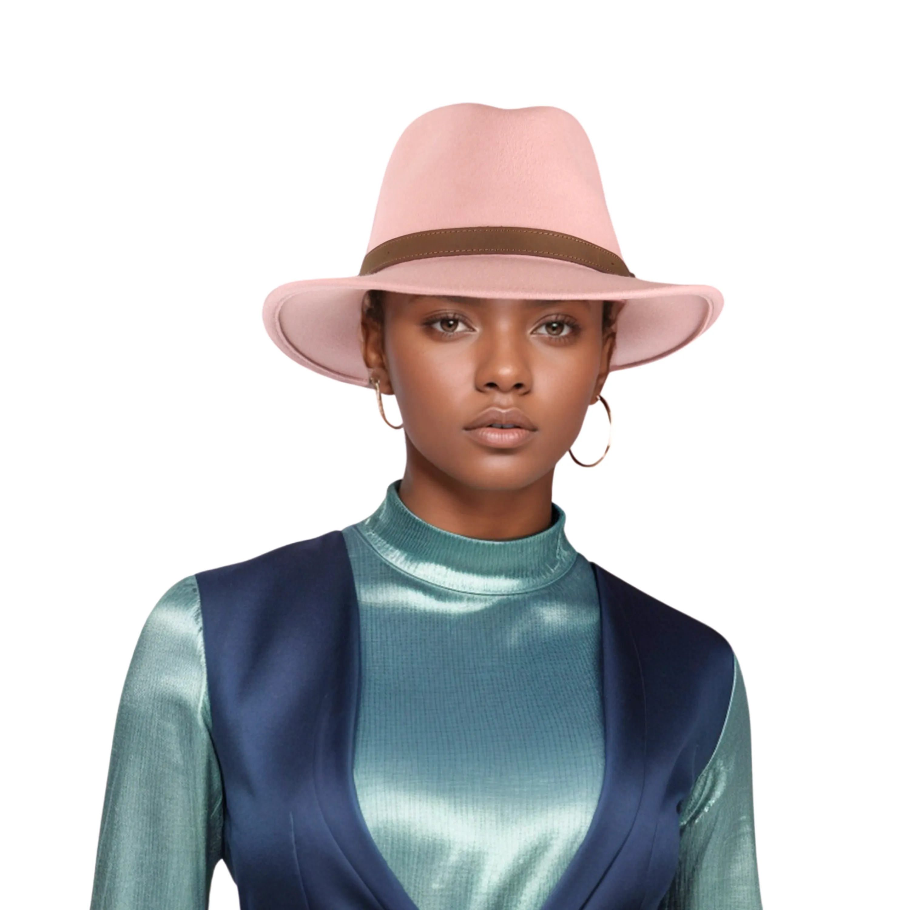 Wide Brim Classic Trilby Fedora Hat for Men & Women