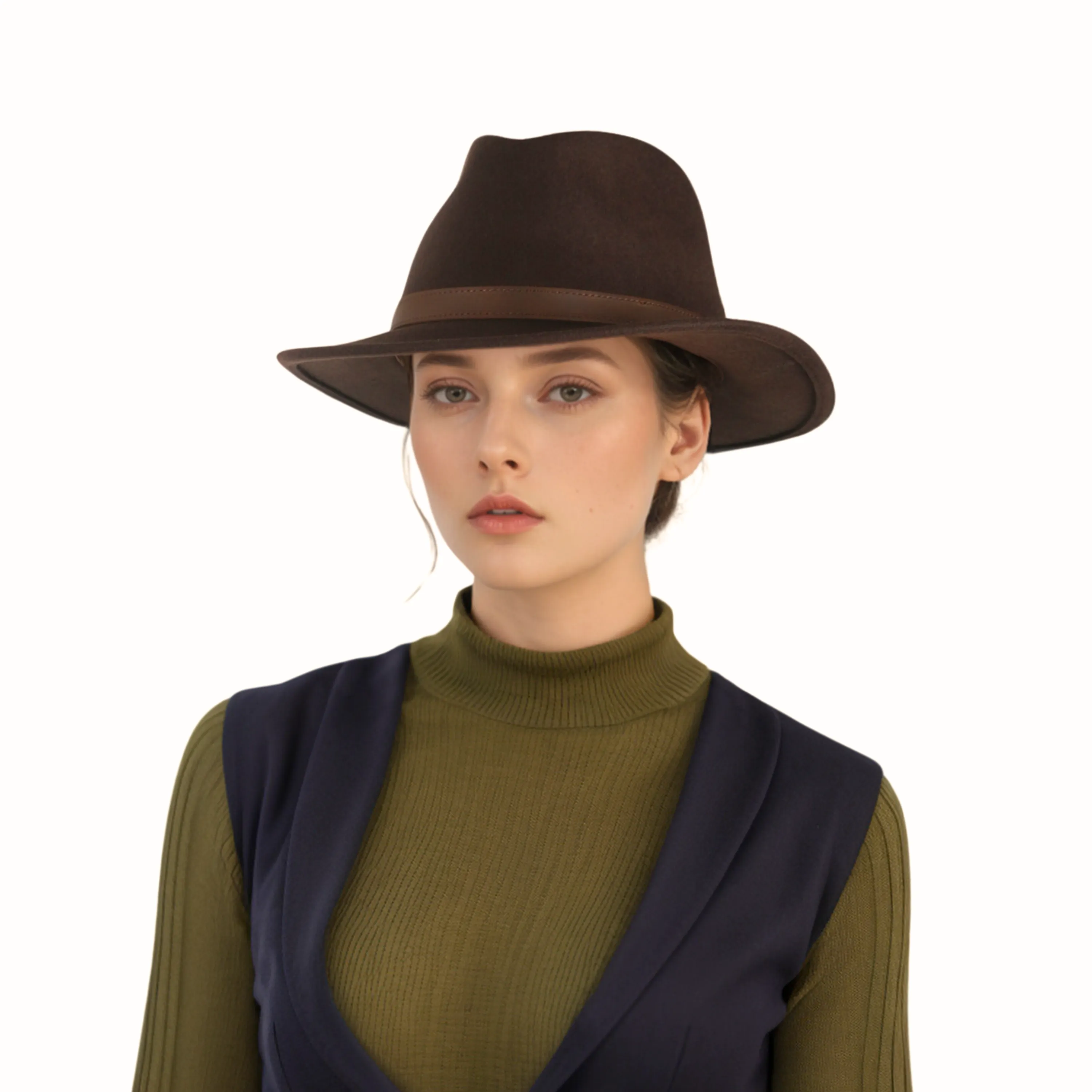Wide Brim Classic Trilby Fedora Hat for Men & Women