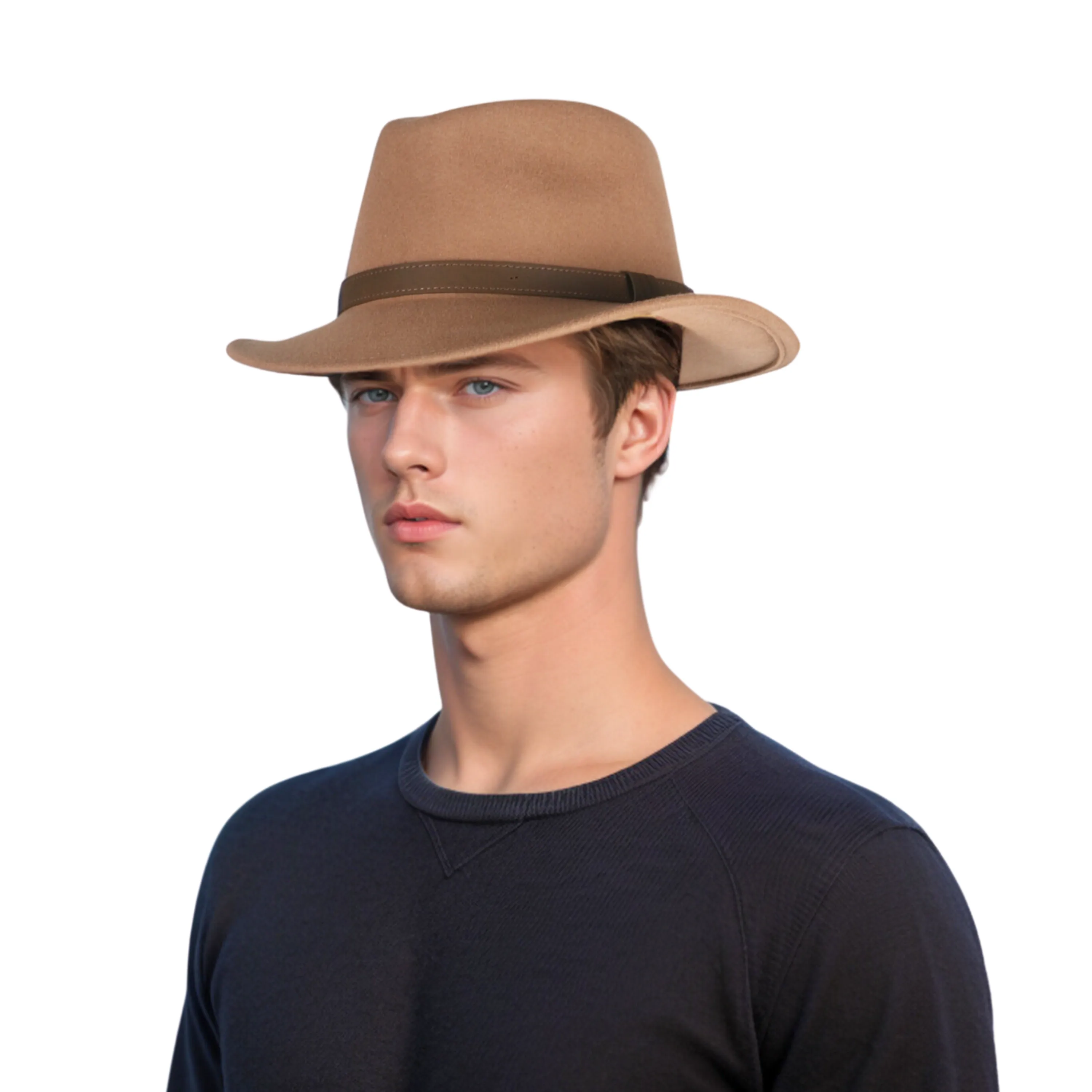 Wide Brim Classic Trilby Fedora Hat for Men & Women