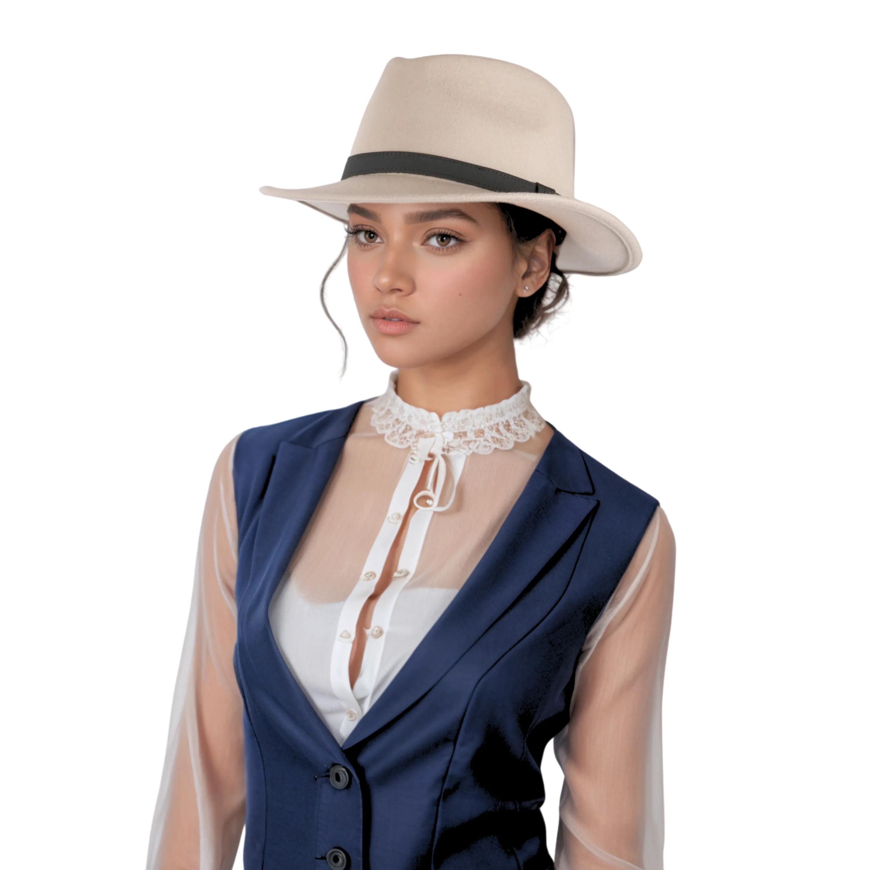 Wide Brim Classic Trilby Fedora Hat for Men & Women