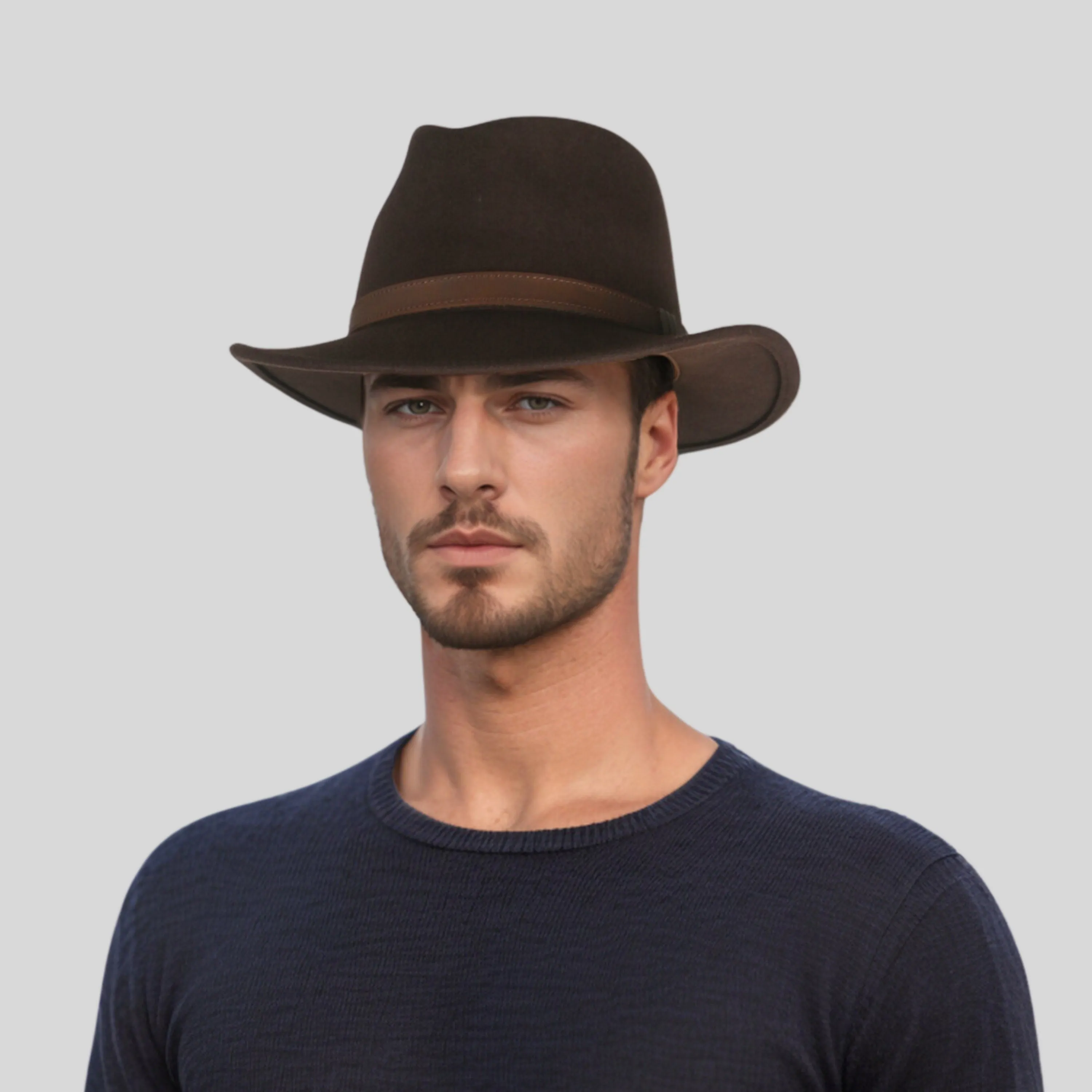 Wide Brim Classic Trilby Fedora Hat for Men & Women