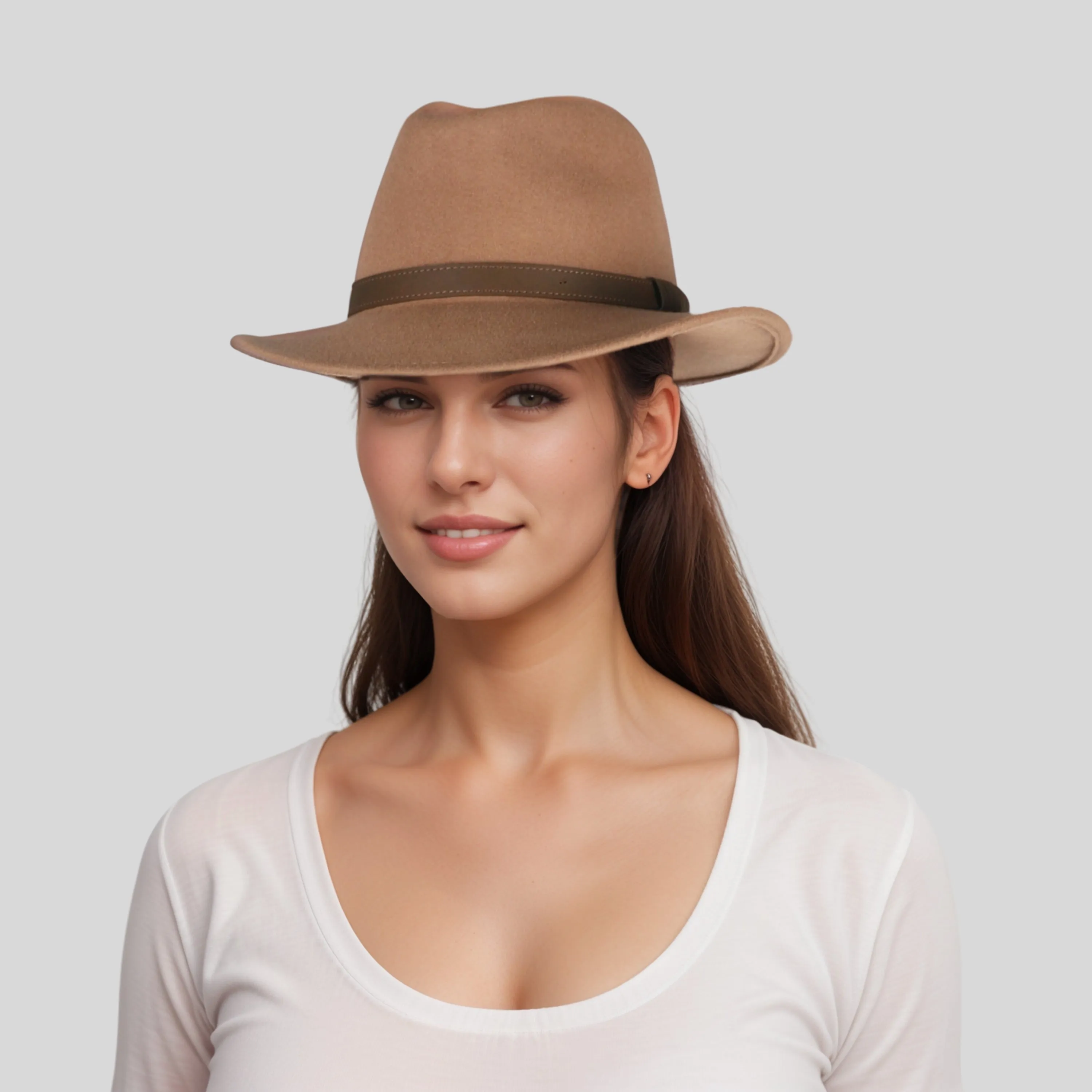 Wide Brim Classic Trilby Fedora Hat for Men & Women