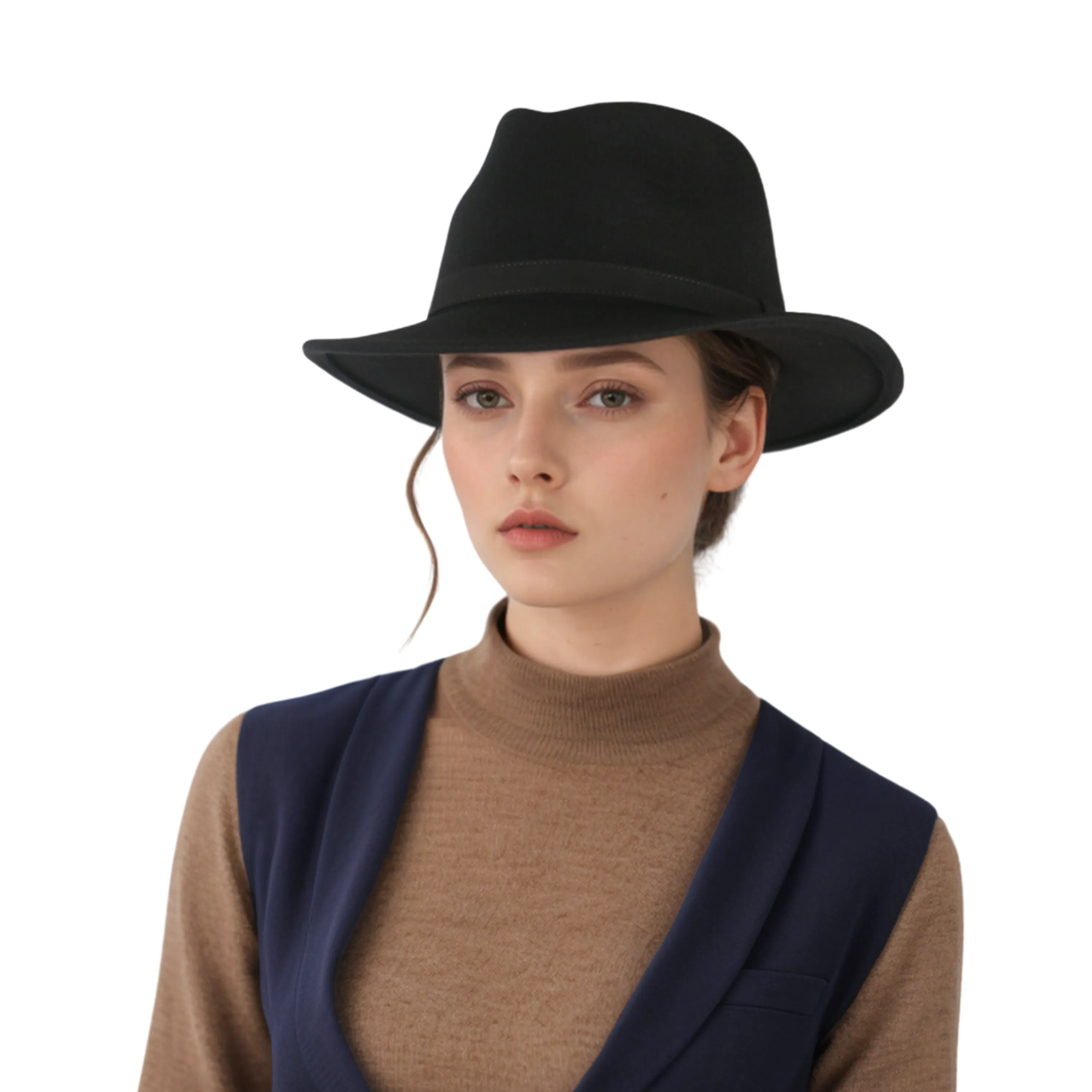 Wide Brim Classic Trilby Fedora Hat for Men & Women
