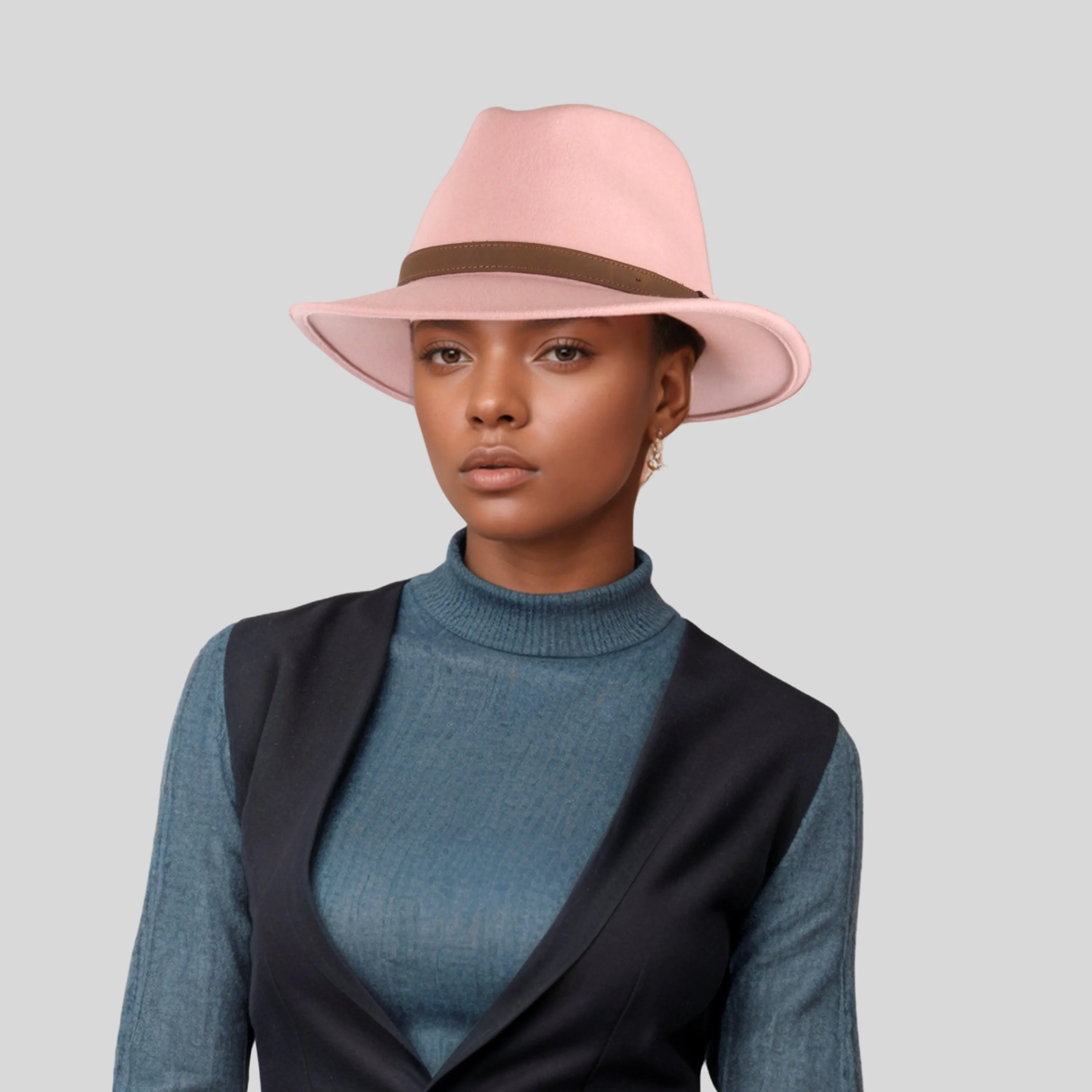 Wide Brim Classic Trilby Fedora Hat for Men & Women