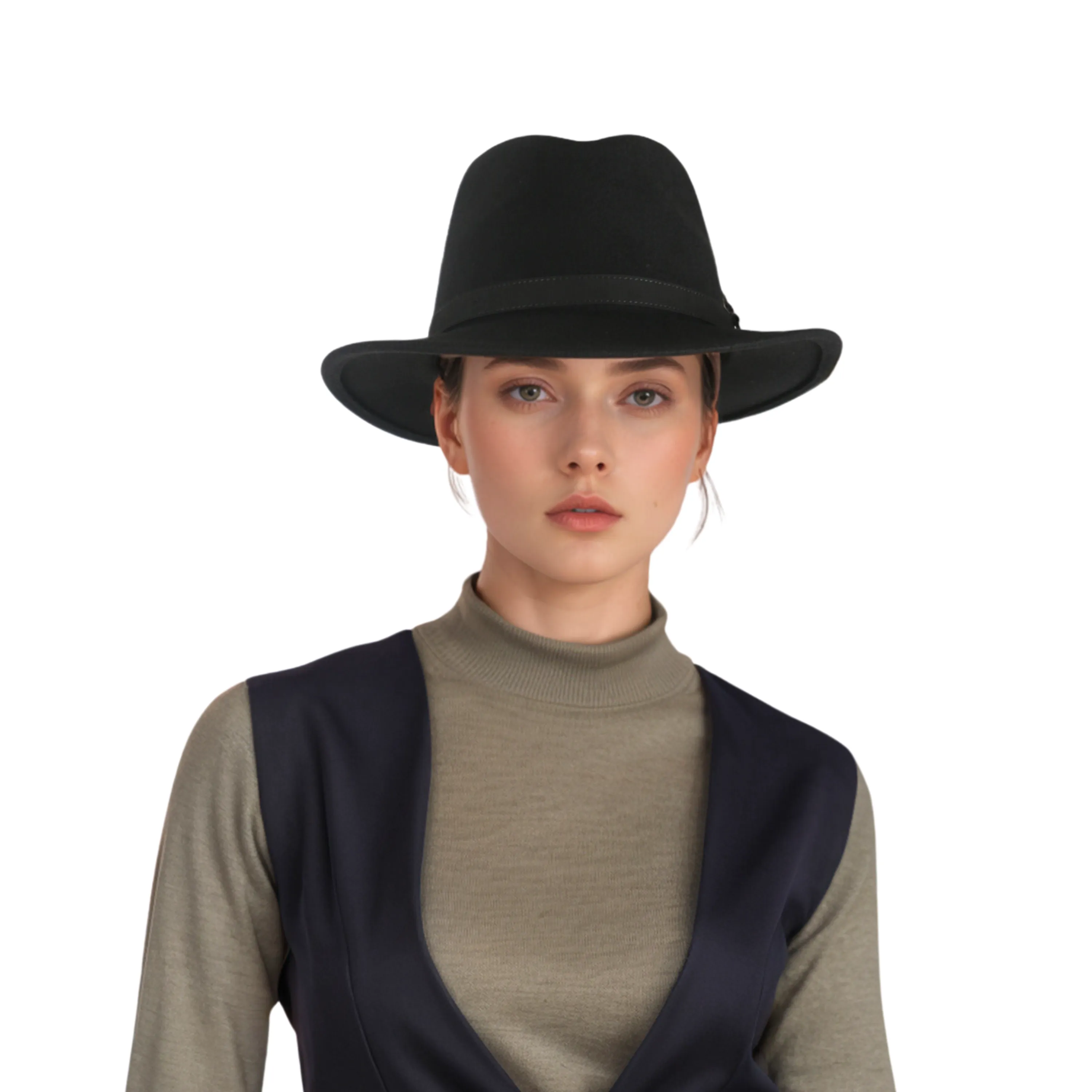Wide Brim Classic Trilby Fedora Hat for Men & Women