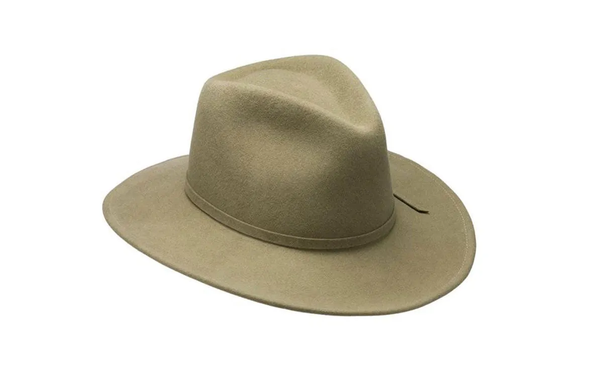 WILLA WIDE BRIM WOOL HAT - PALE OLIVE